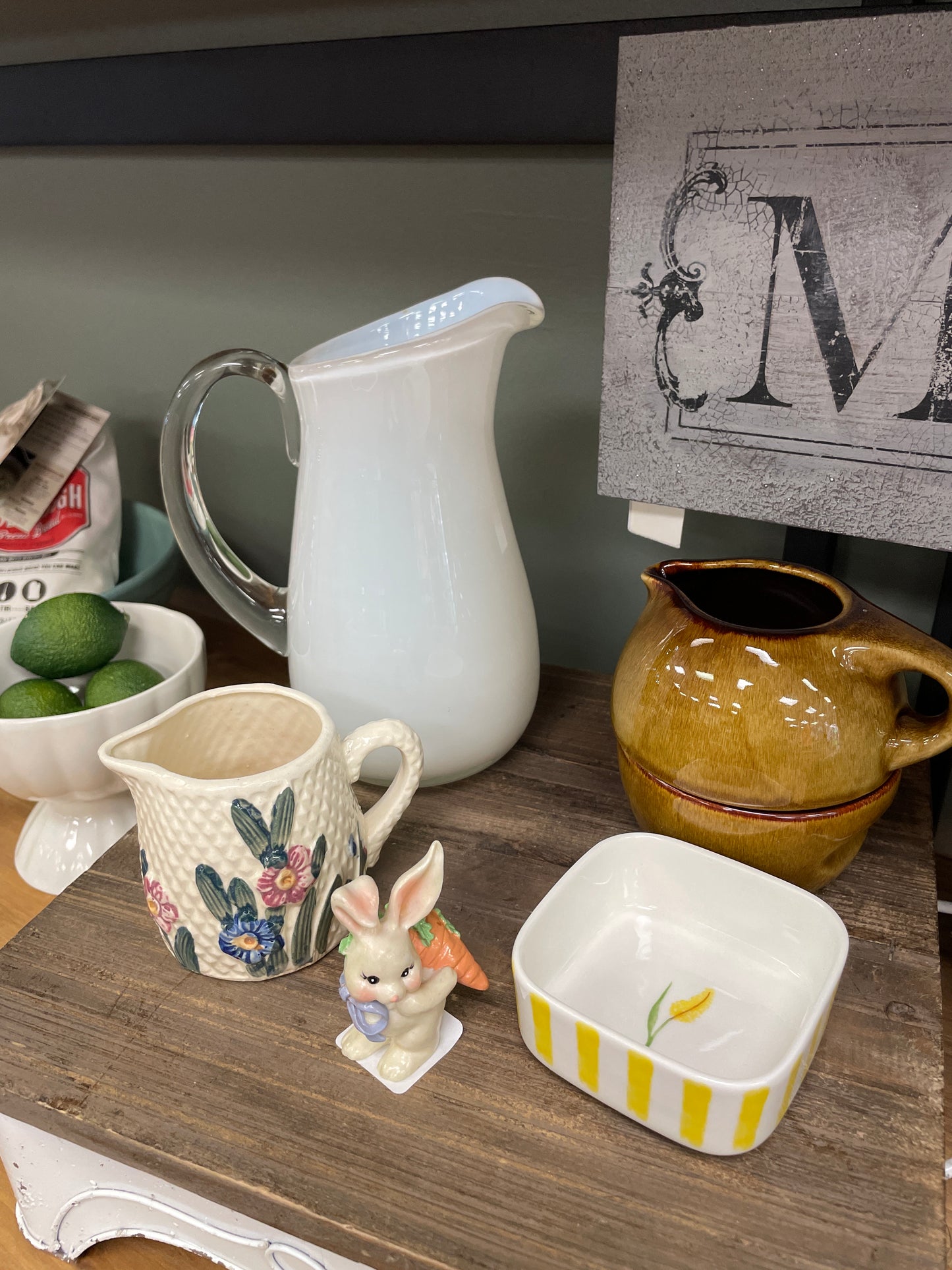White Glass Pitcher