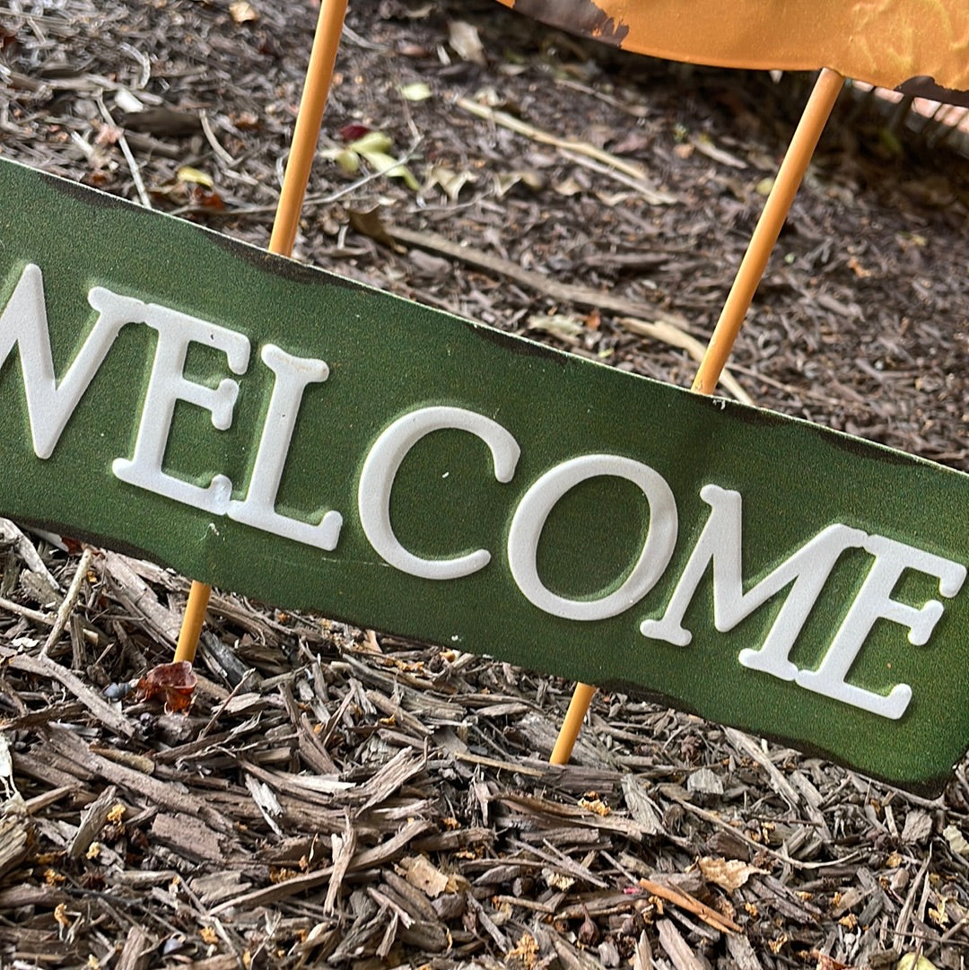 Welcome Pumpkin Yard Stake