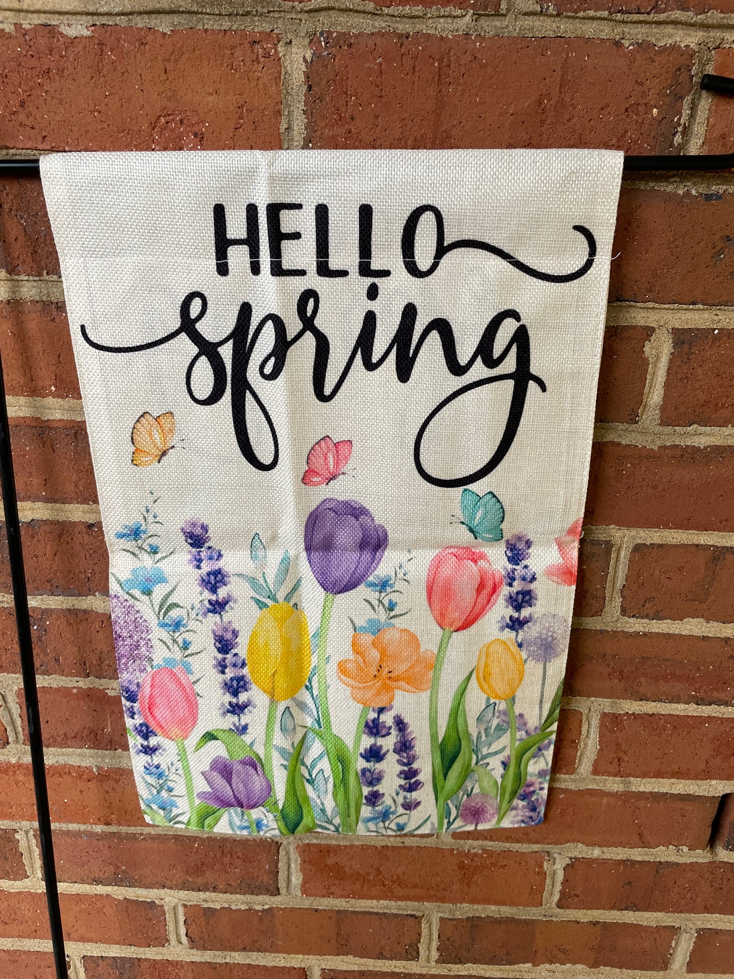 Garden Flag - Hello Spring Tulips