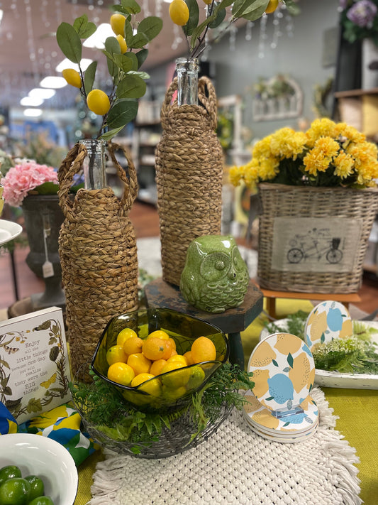 Seagrass Tall Vase w/glass bottle