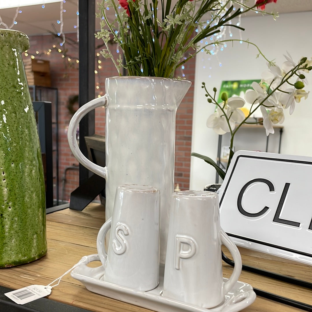 Cream Ceramic Pitcher