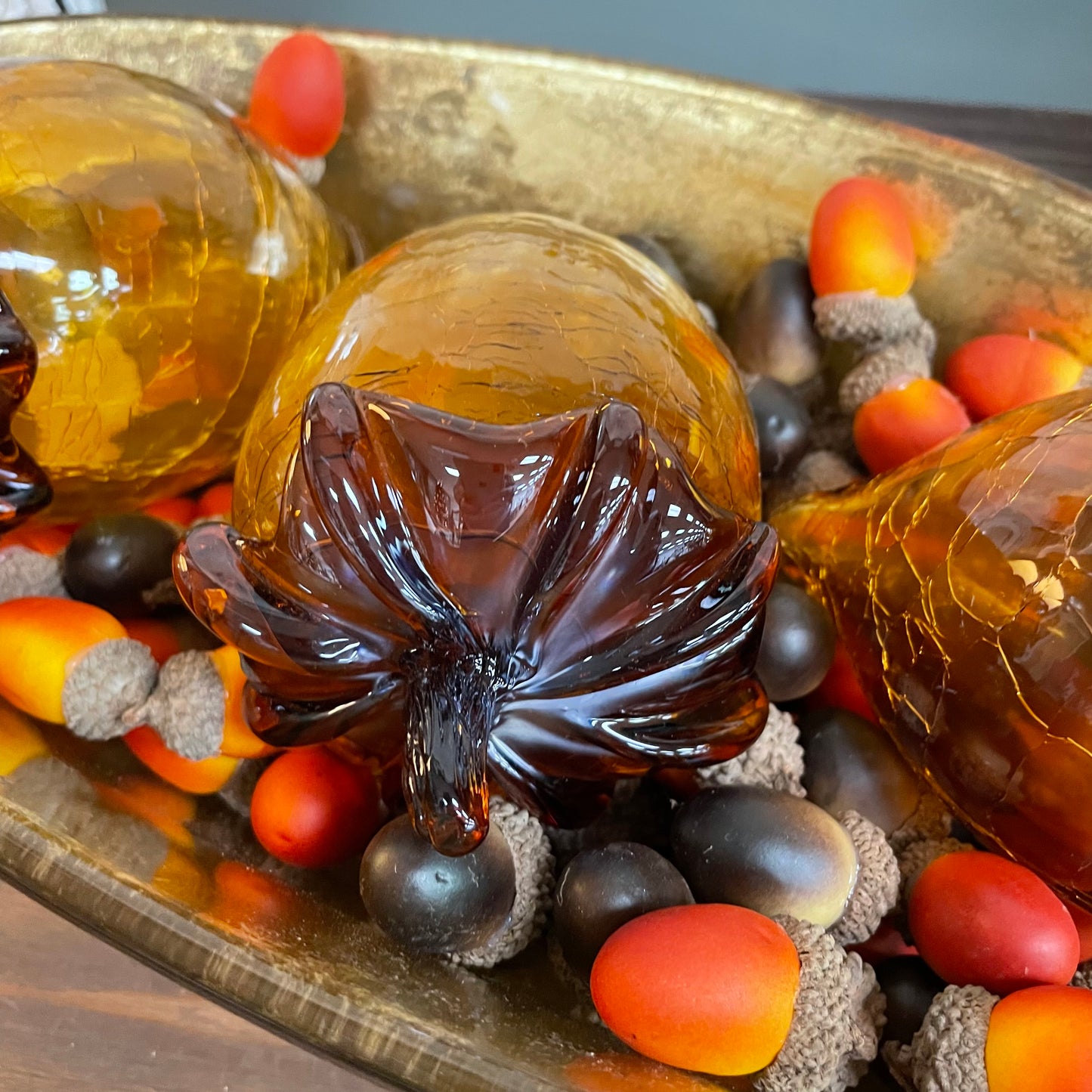 Glass Amber Acorn