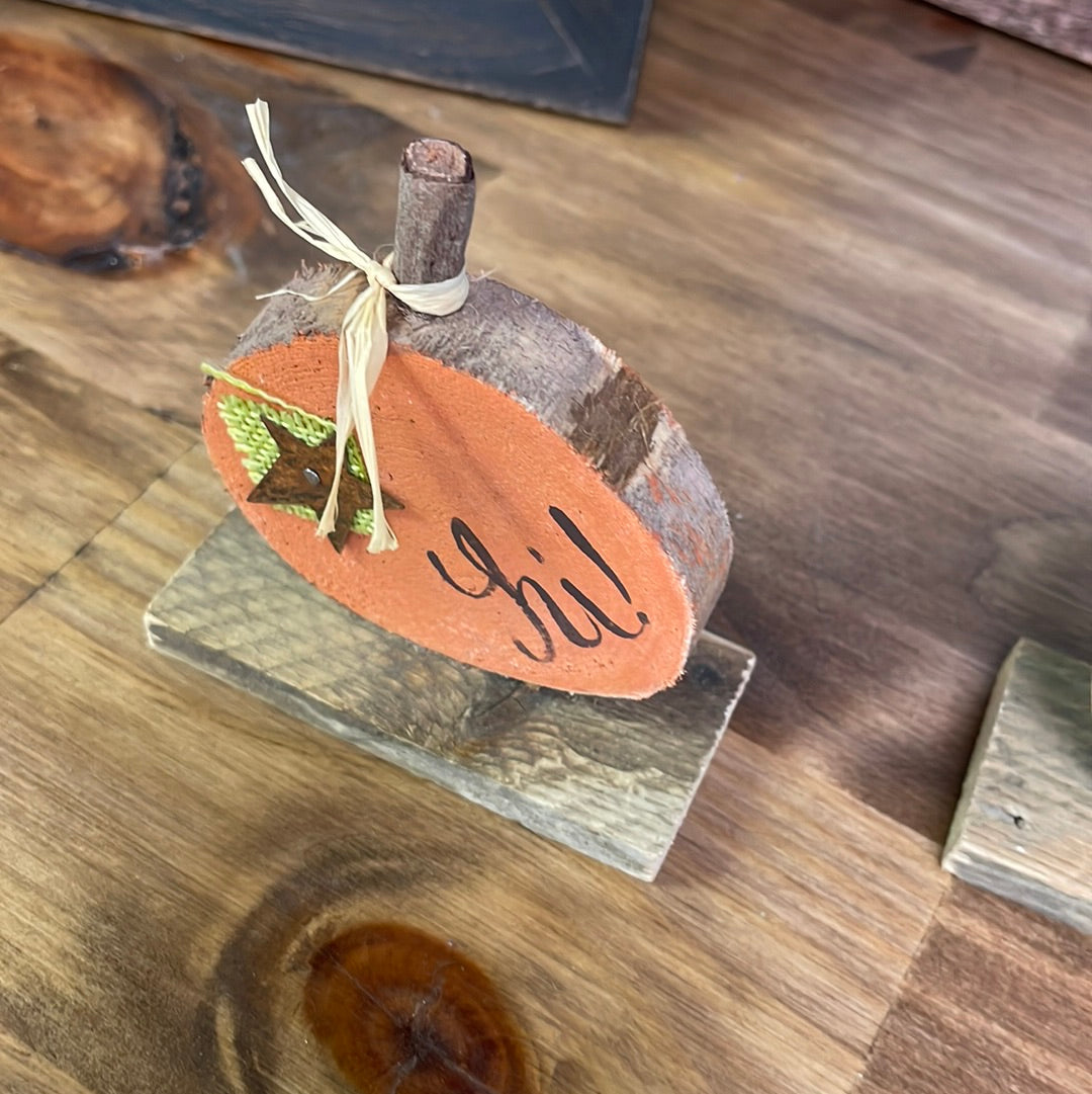 Wooden Pumpkin Slice -