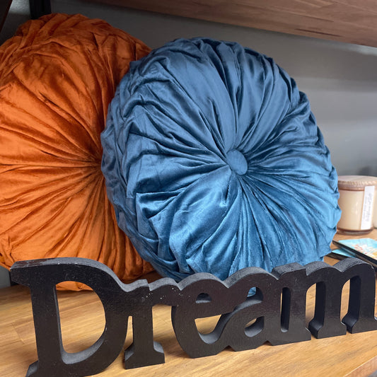 Velvet Teal Round Pillow
