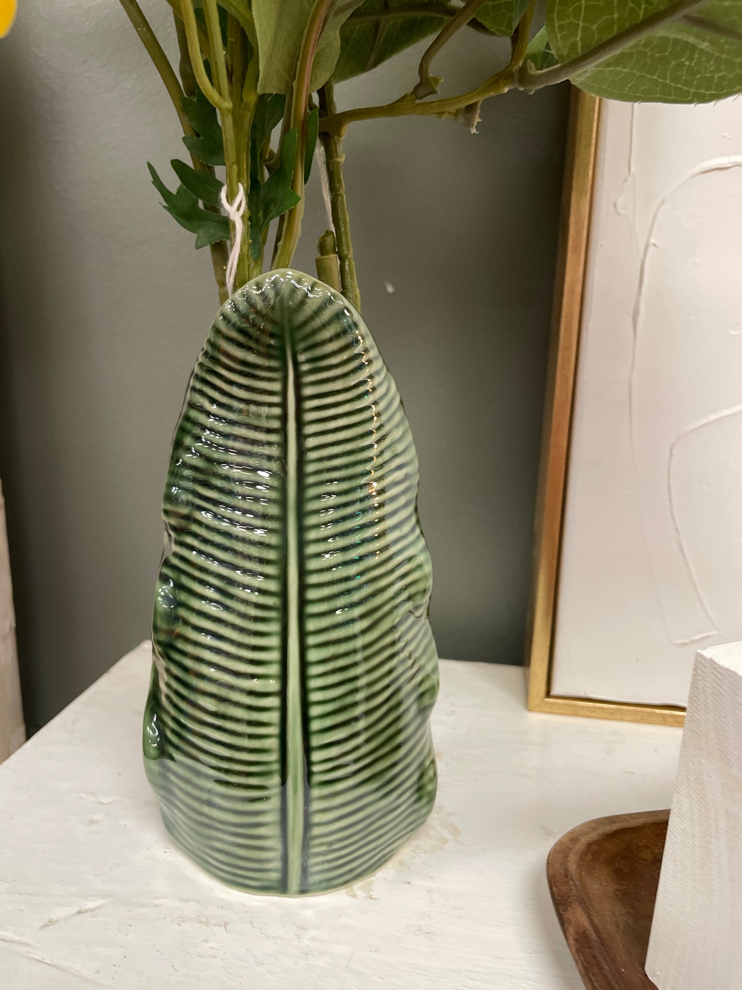 Green Leaf Vase