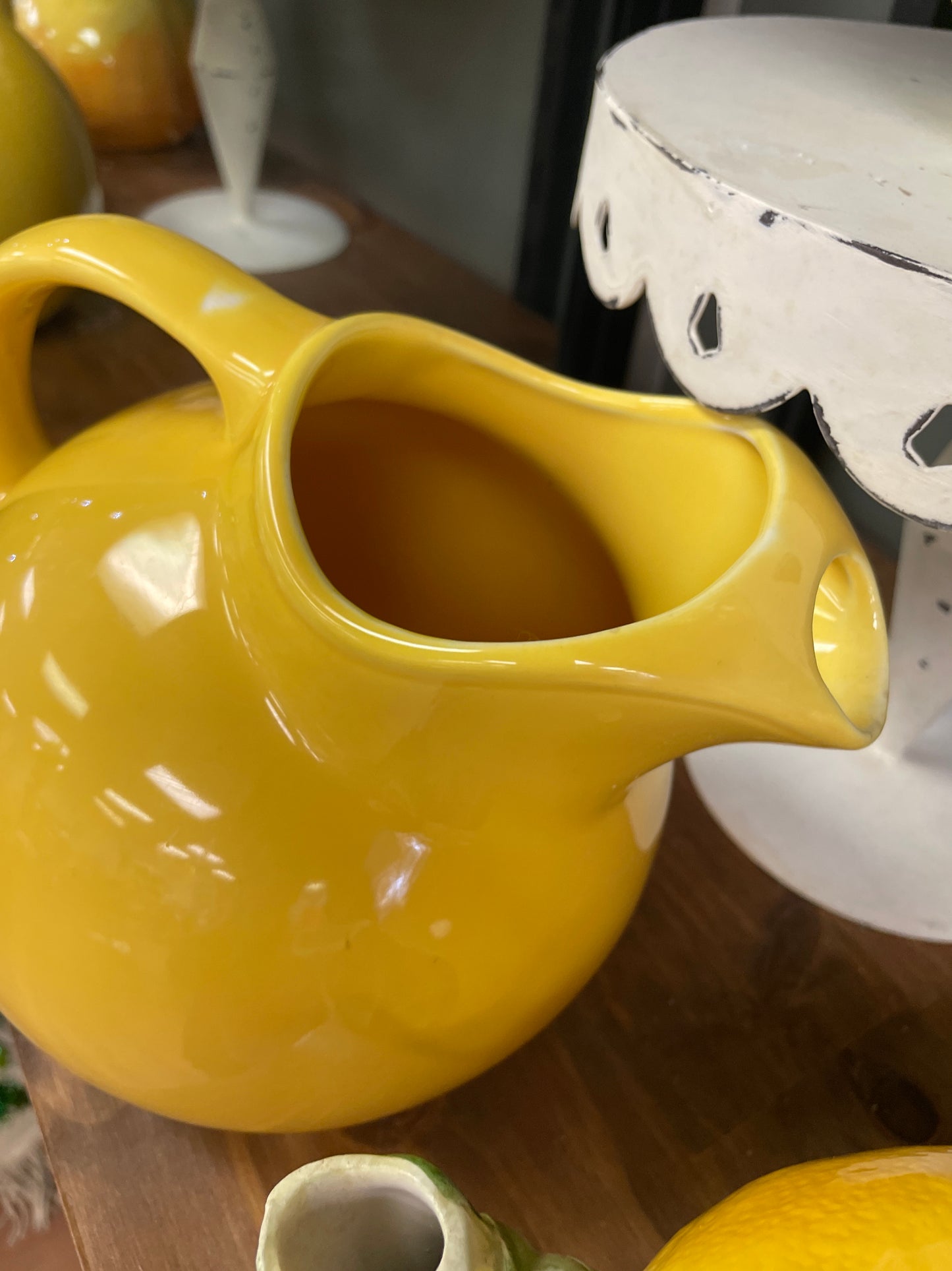Vintage Yellow Ceramic Pitcher
