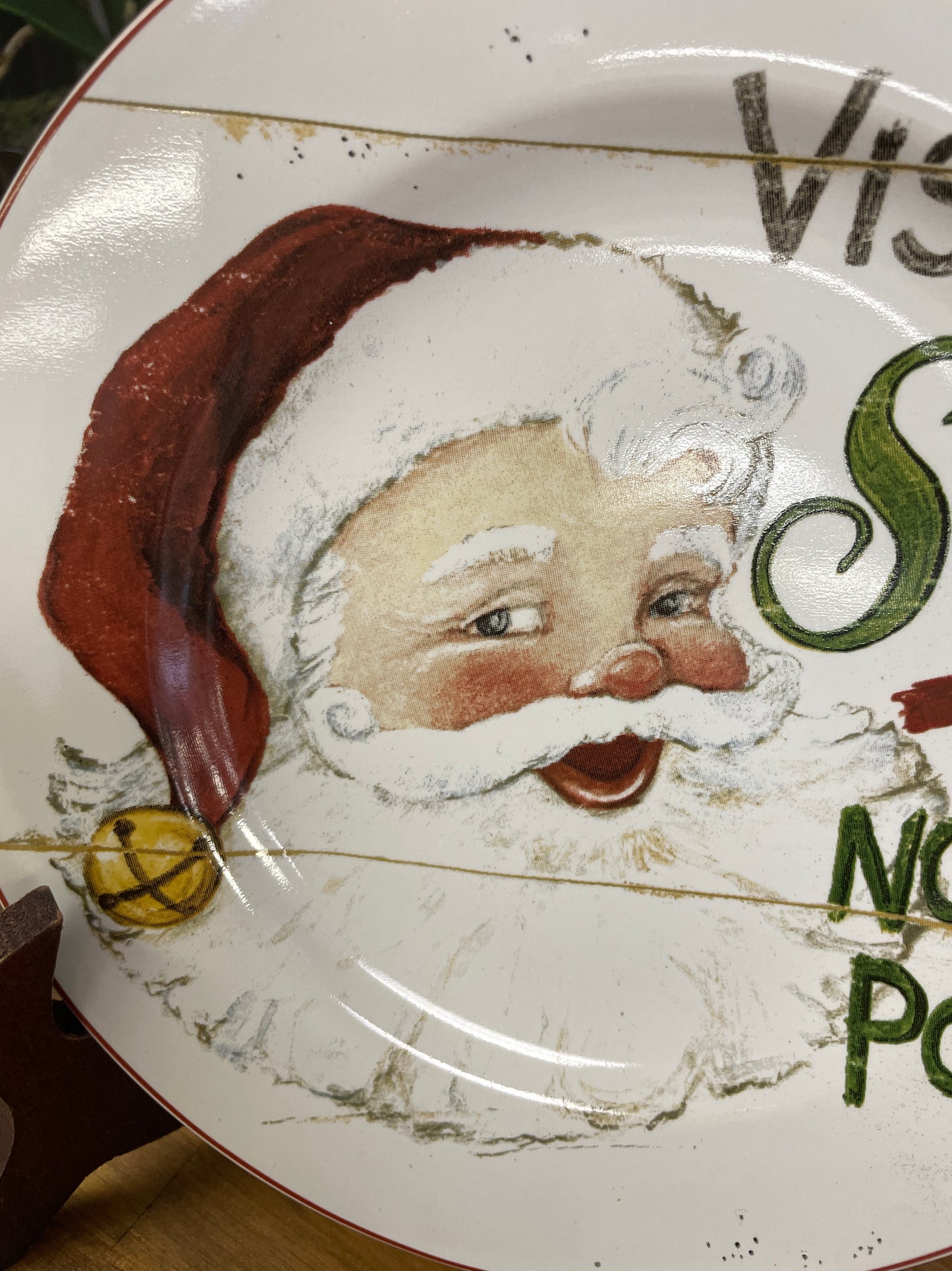Signs of Christmas Plate - Visit santa