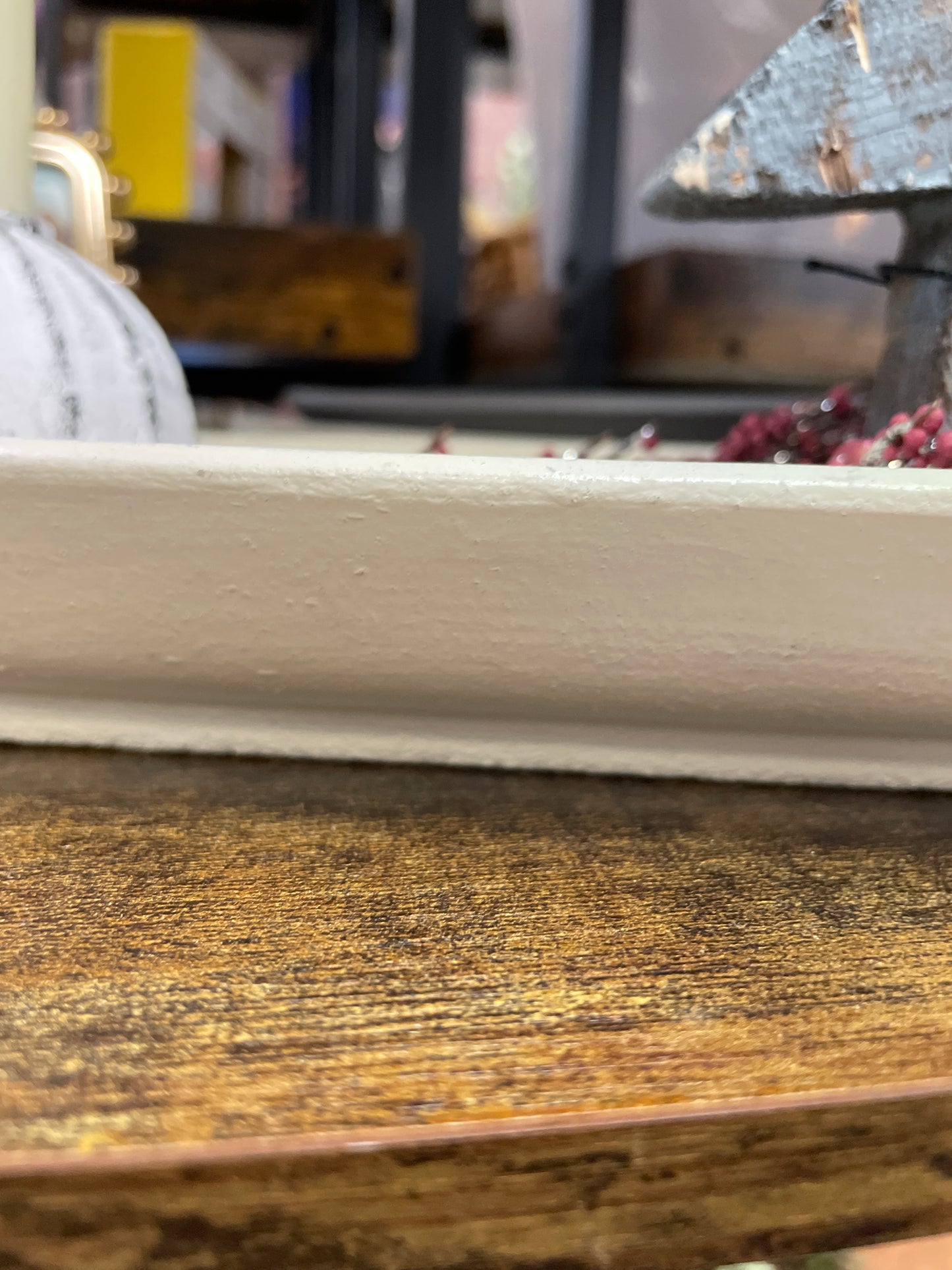 Oval Wood Tray - off white