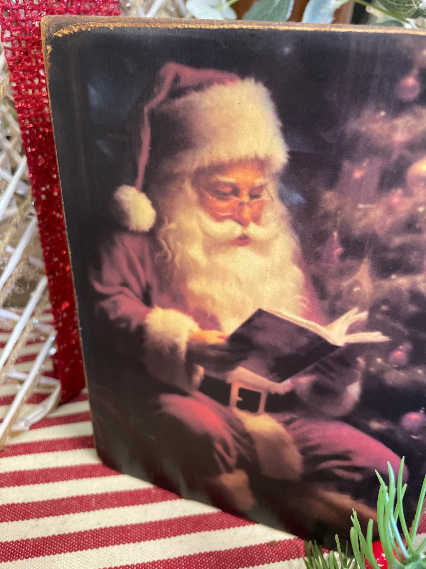 Santa wood block (vertical)