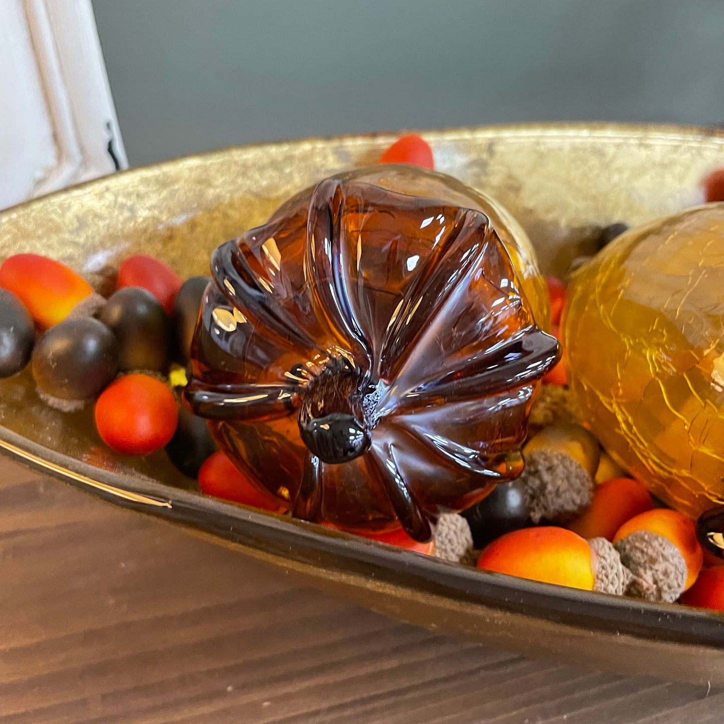 Glass Amber Acorn