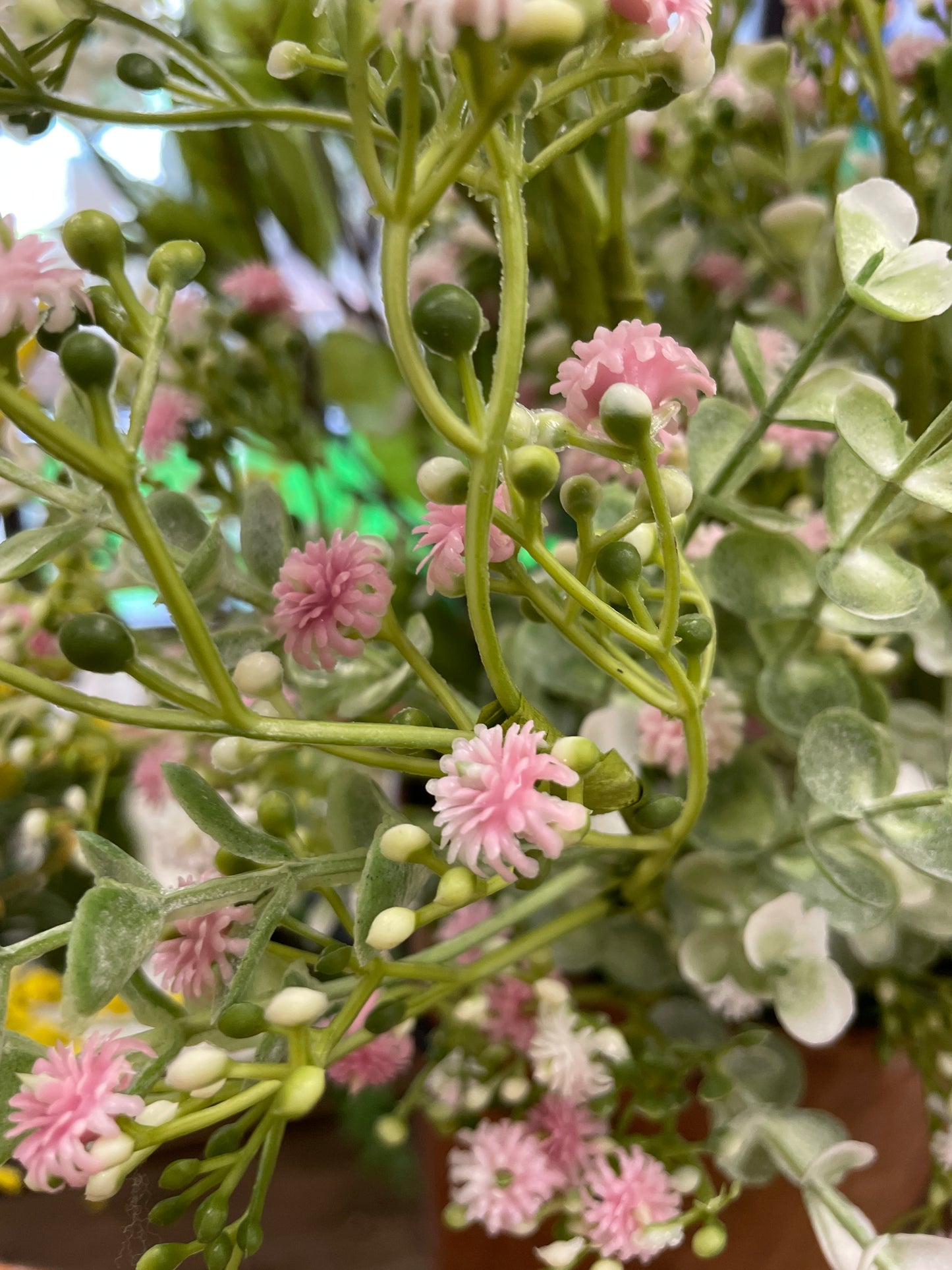 Pink Floral + Euc Long Stem