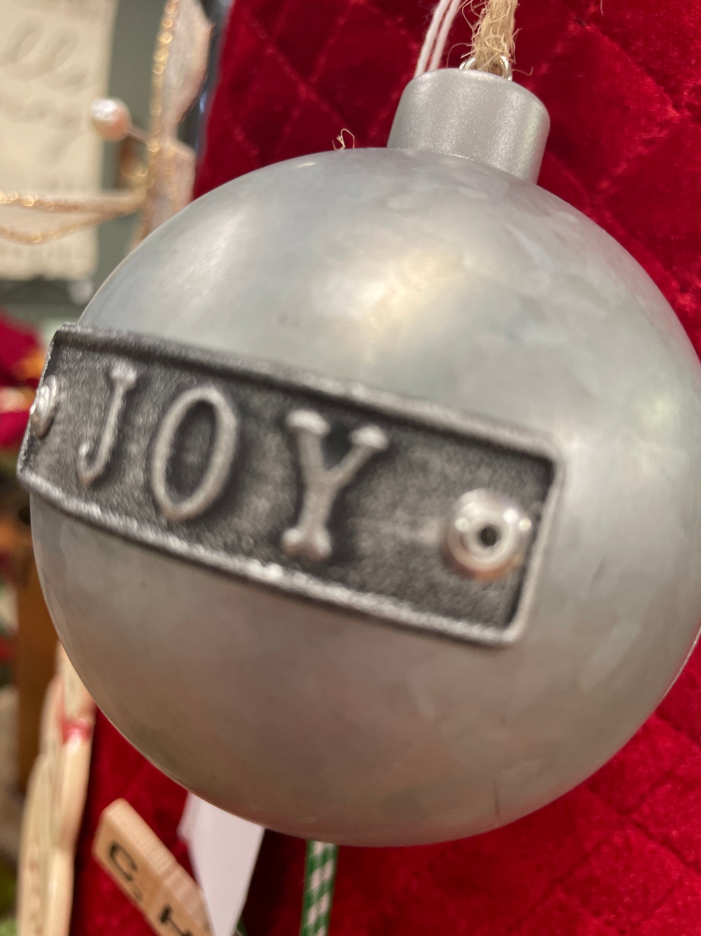 Joy Silver Ornament