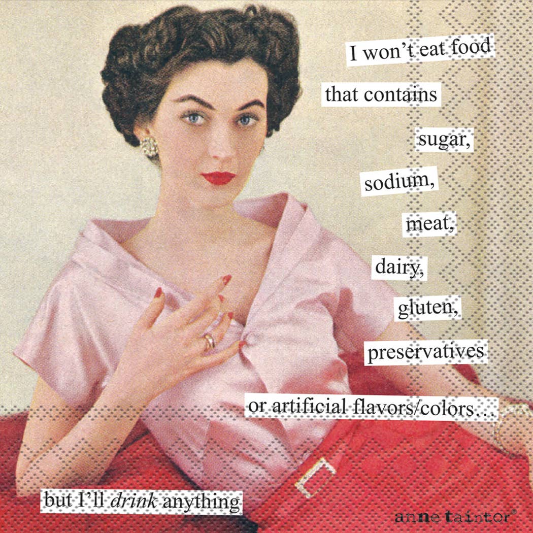 Paper Cocktail Napkins - Anne Taintor -I'd drink anything