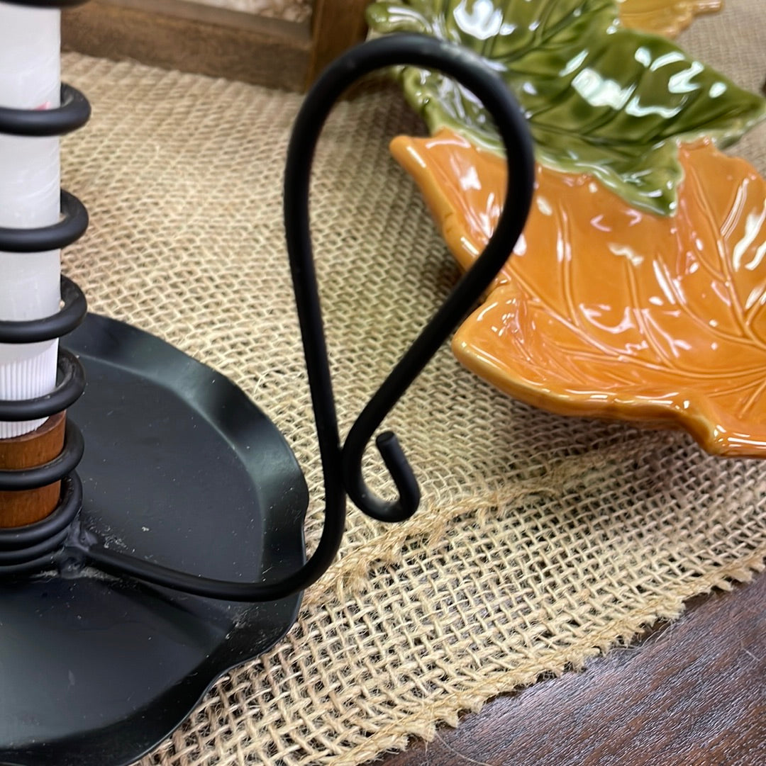 Black Spiral Taper Holder