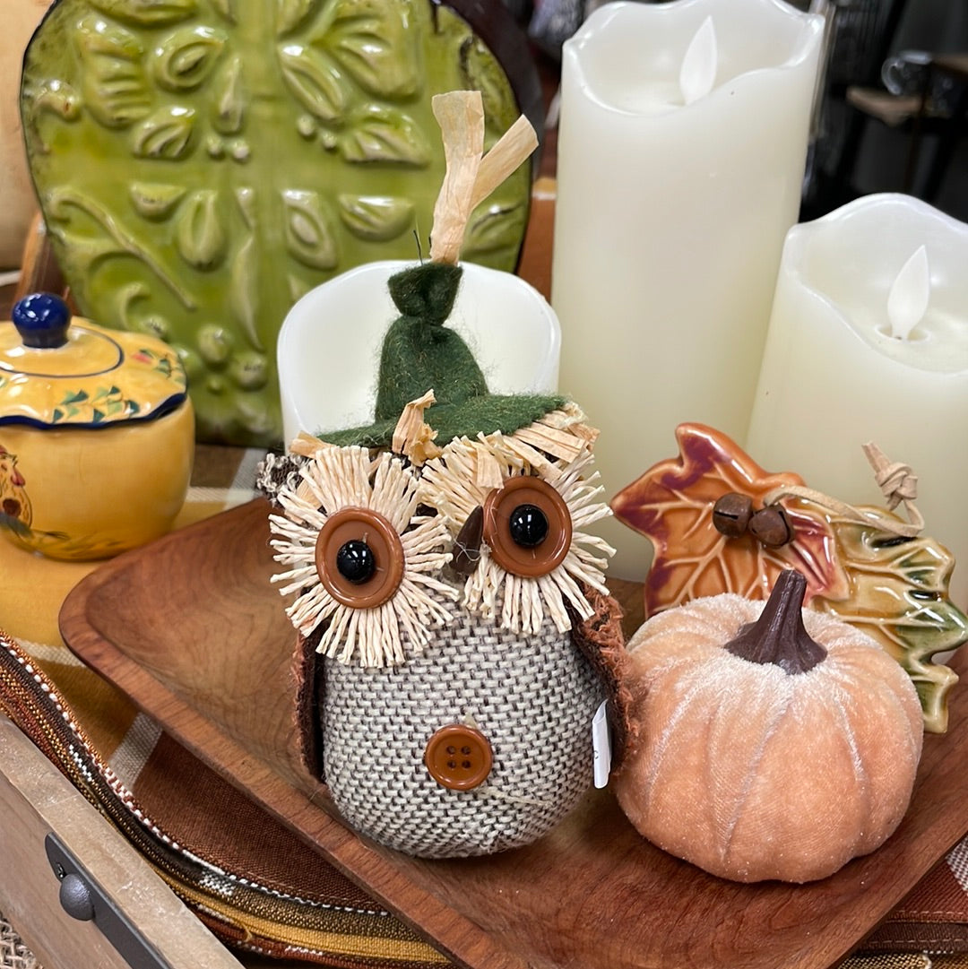 Owl - fabric ornie
