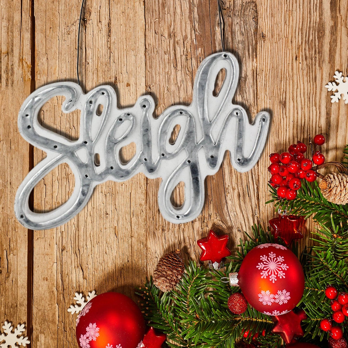 Sleigh Christmas Word Art Ornament