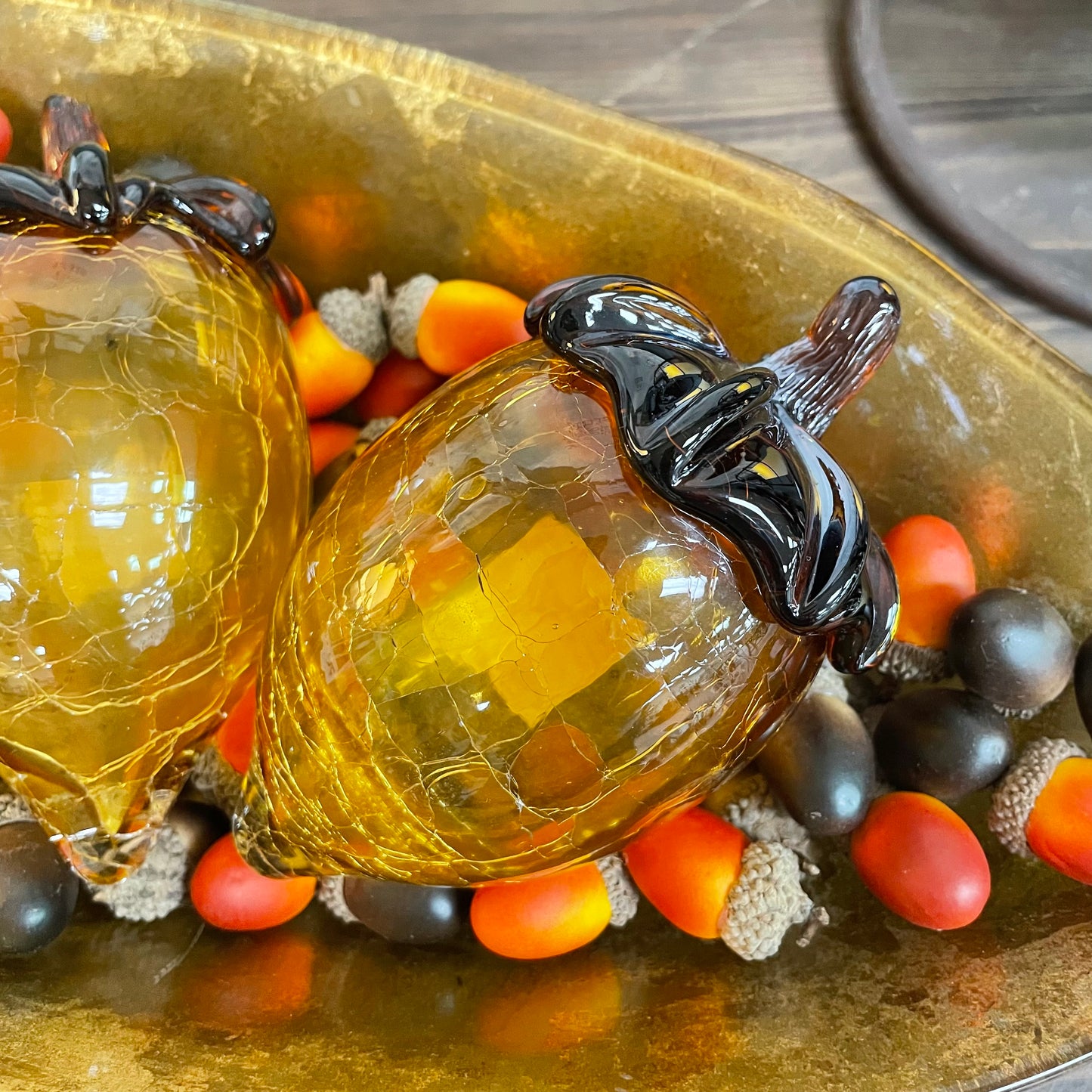 Glass Amber Acorn
