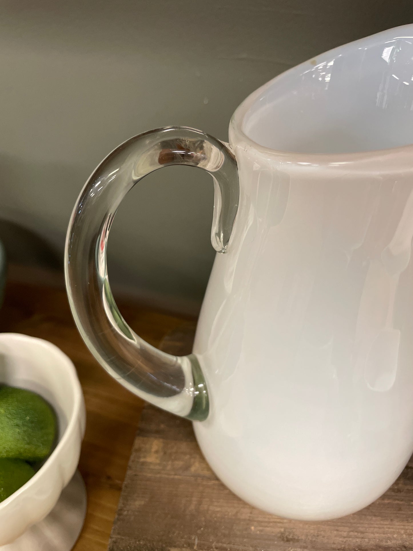 White Glass Pitcher