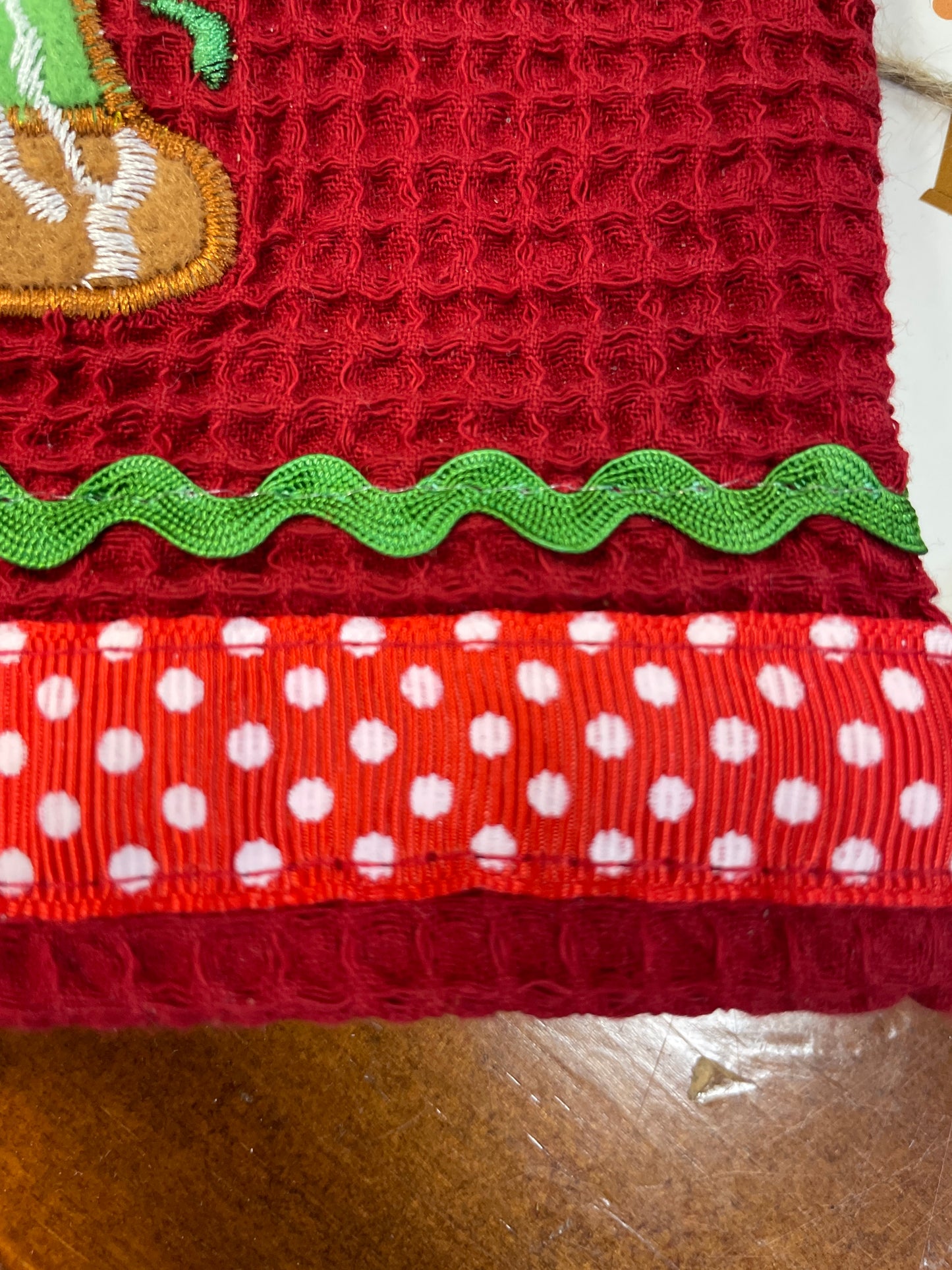 Gingerbread Tea Towel - Red