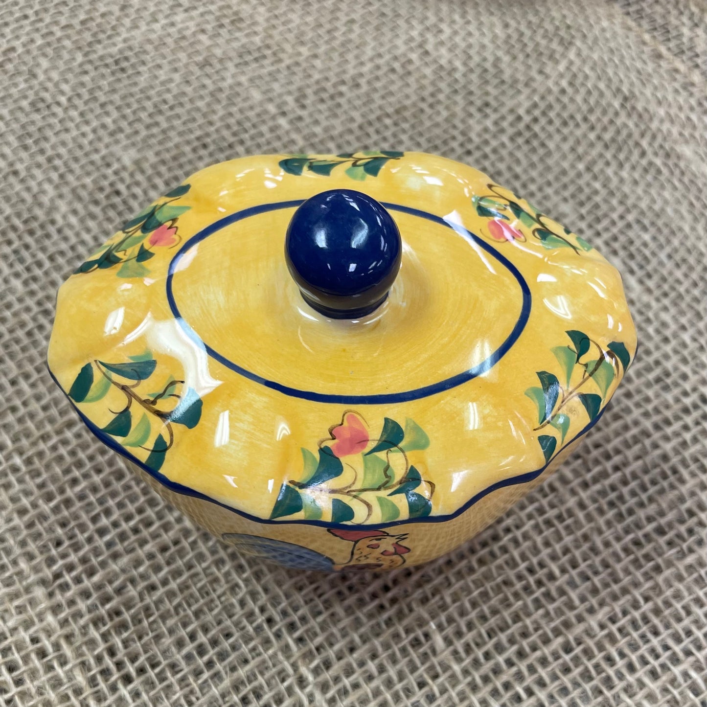 Small Rooster Lidded Sugar bowl