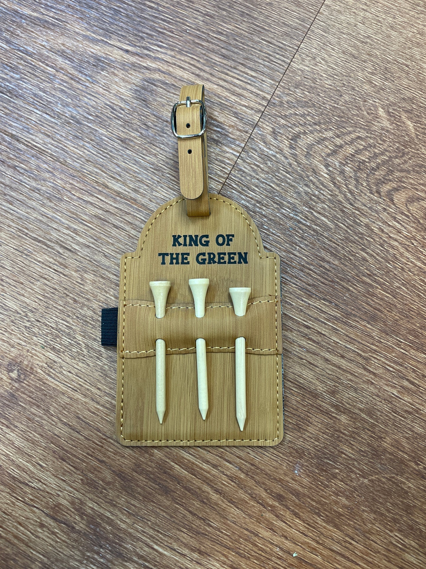 Custom Leatherette Golf Tee Bag Attachment with 3 Tees