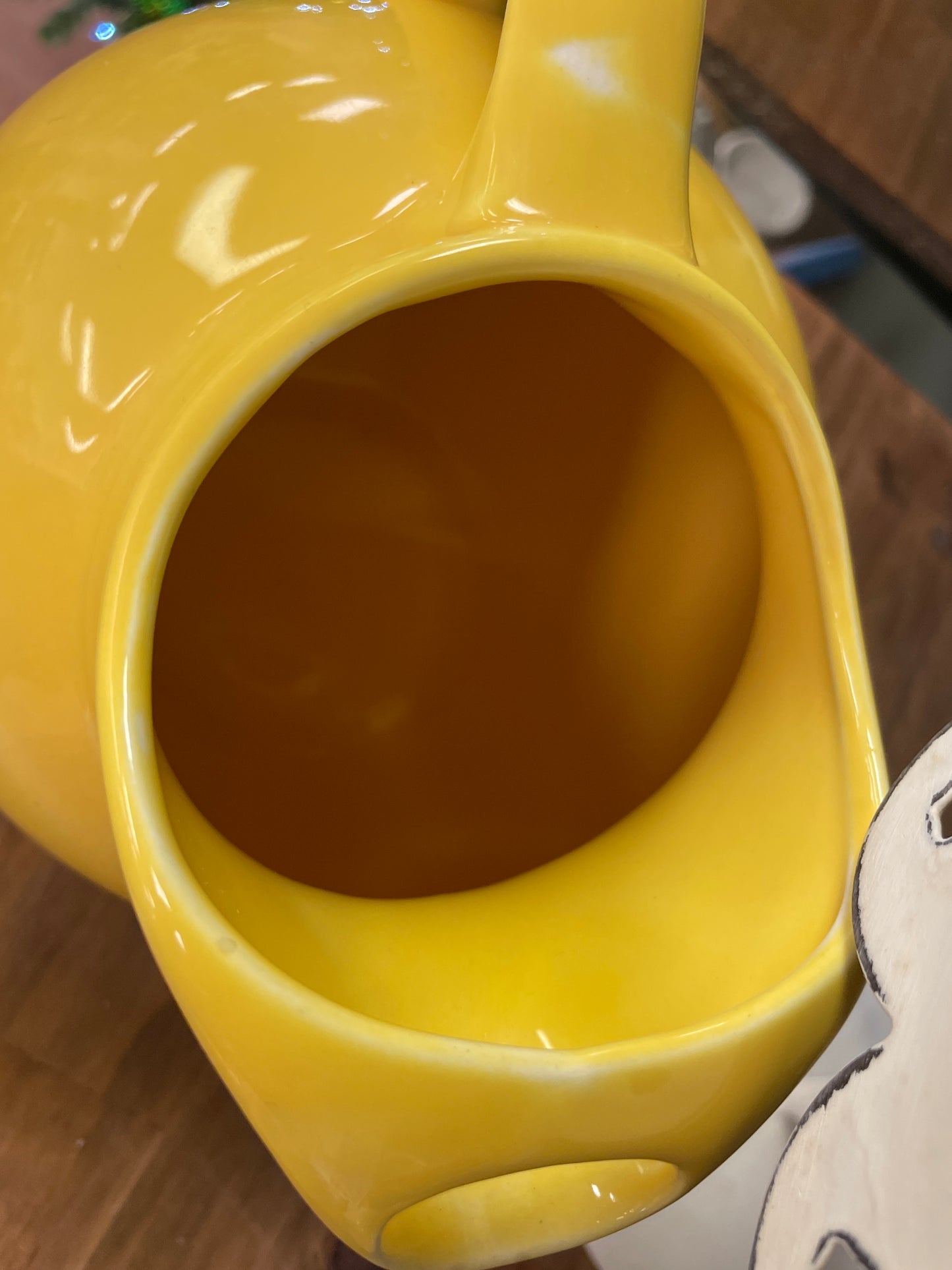 Vintage Yellow Ceramic Pitcher