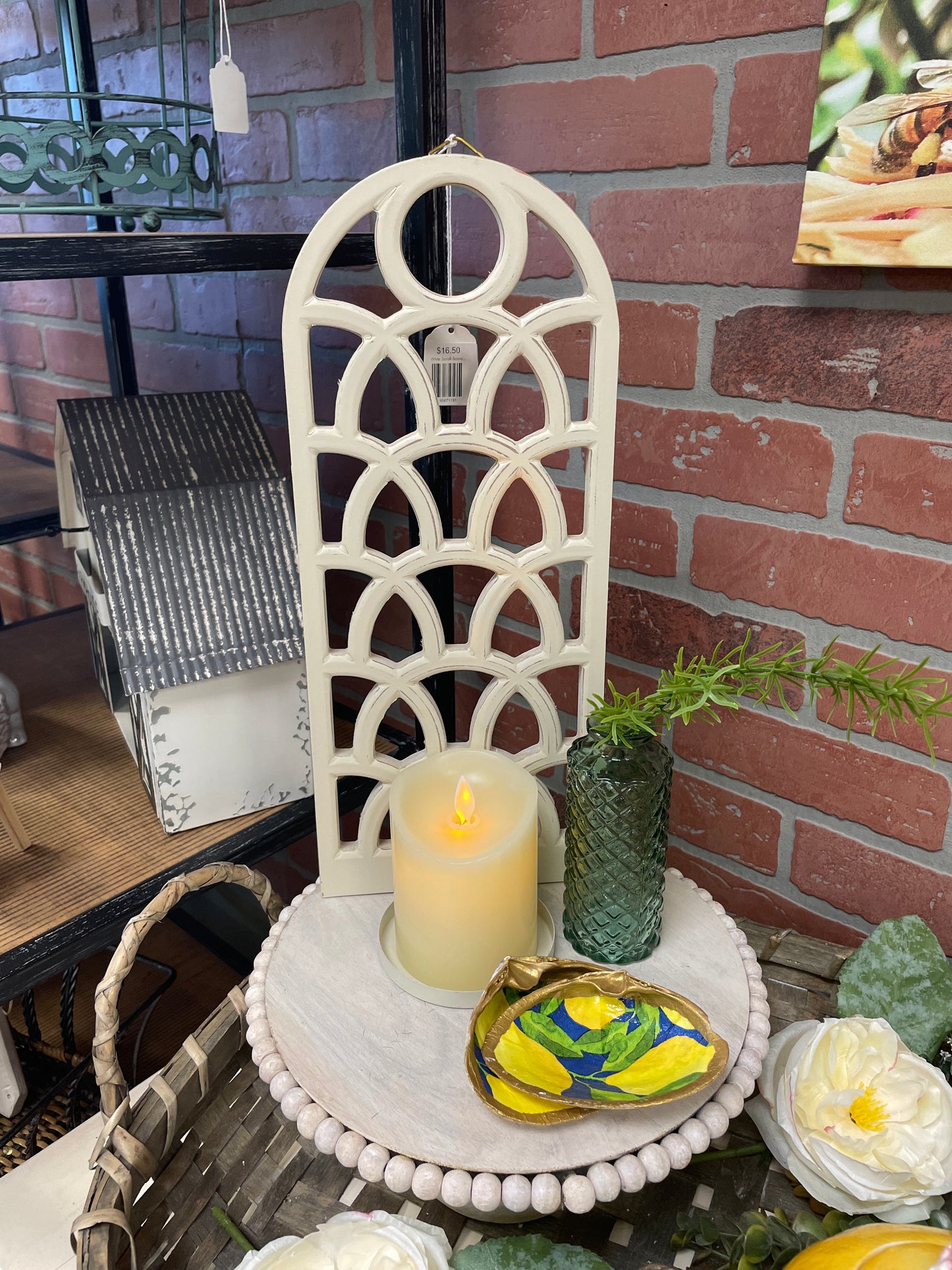 White Scroll Sconce Candleholder