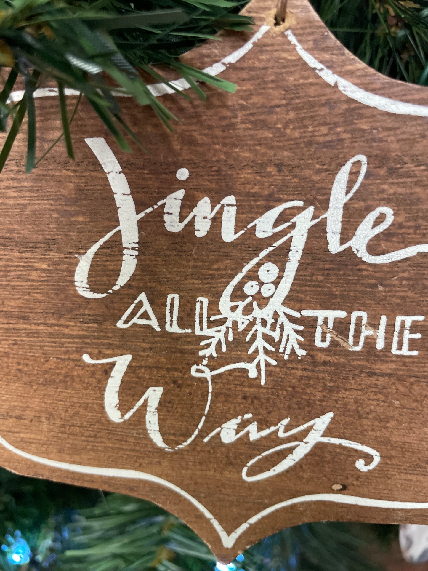 Wooden Jingle all the way Ornament