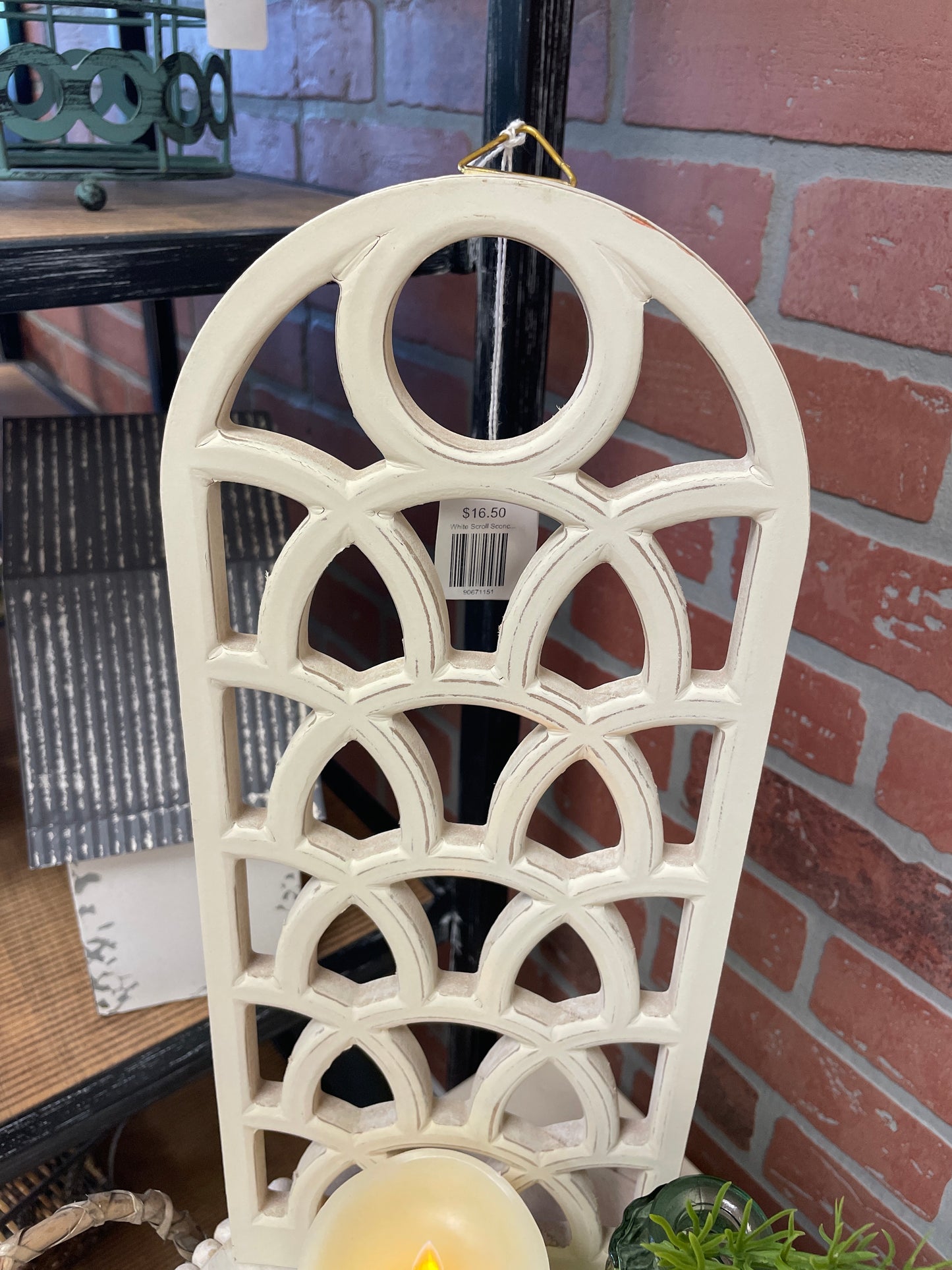 White Scroll Sconce Candleholder