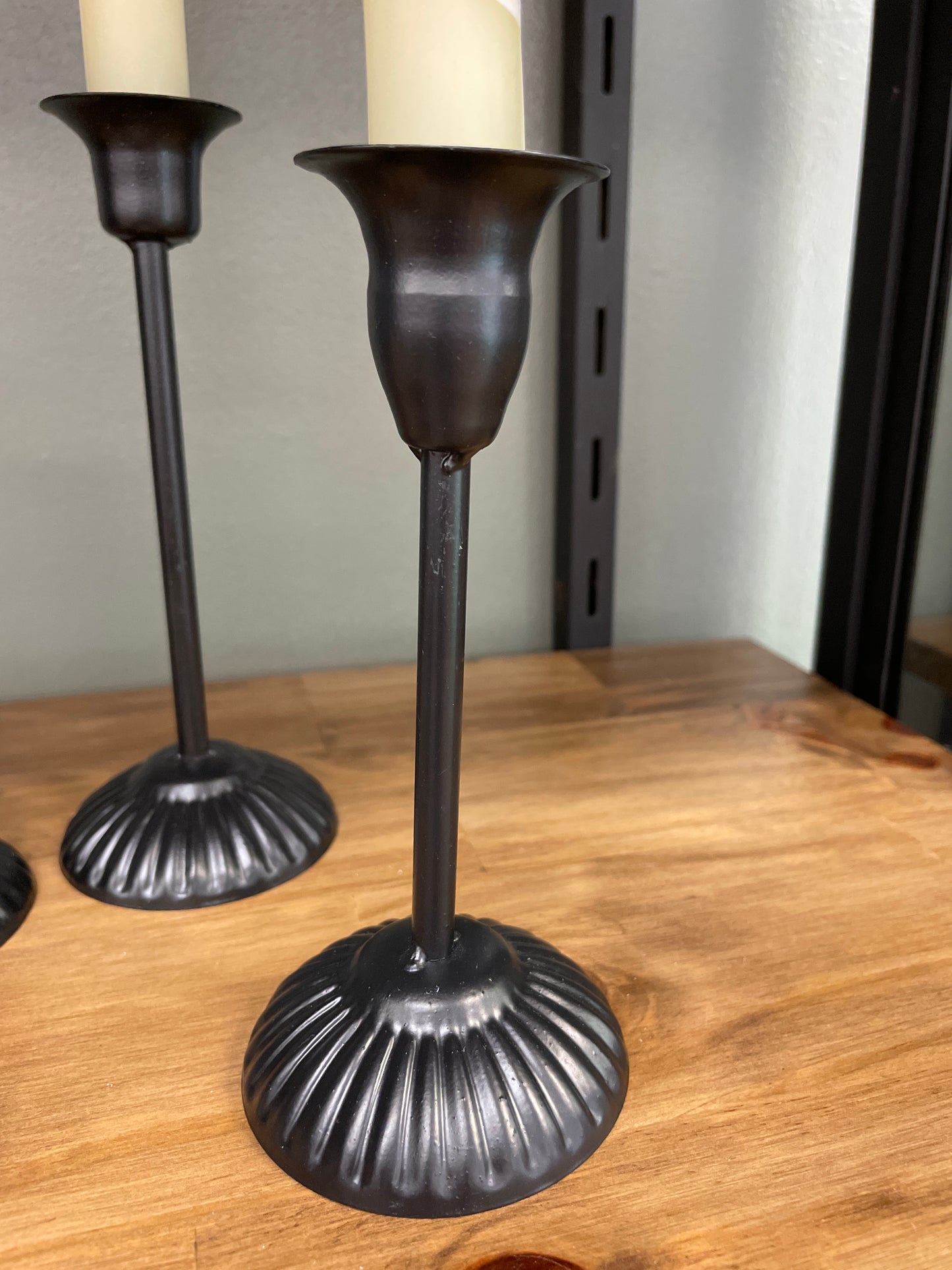 Set of 3/Black Taper Candle holders