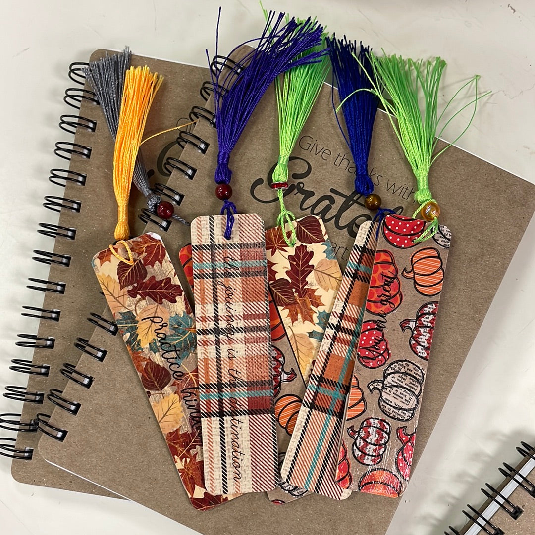Fall Bookmarks w/ tassel