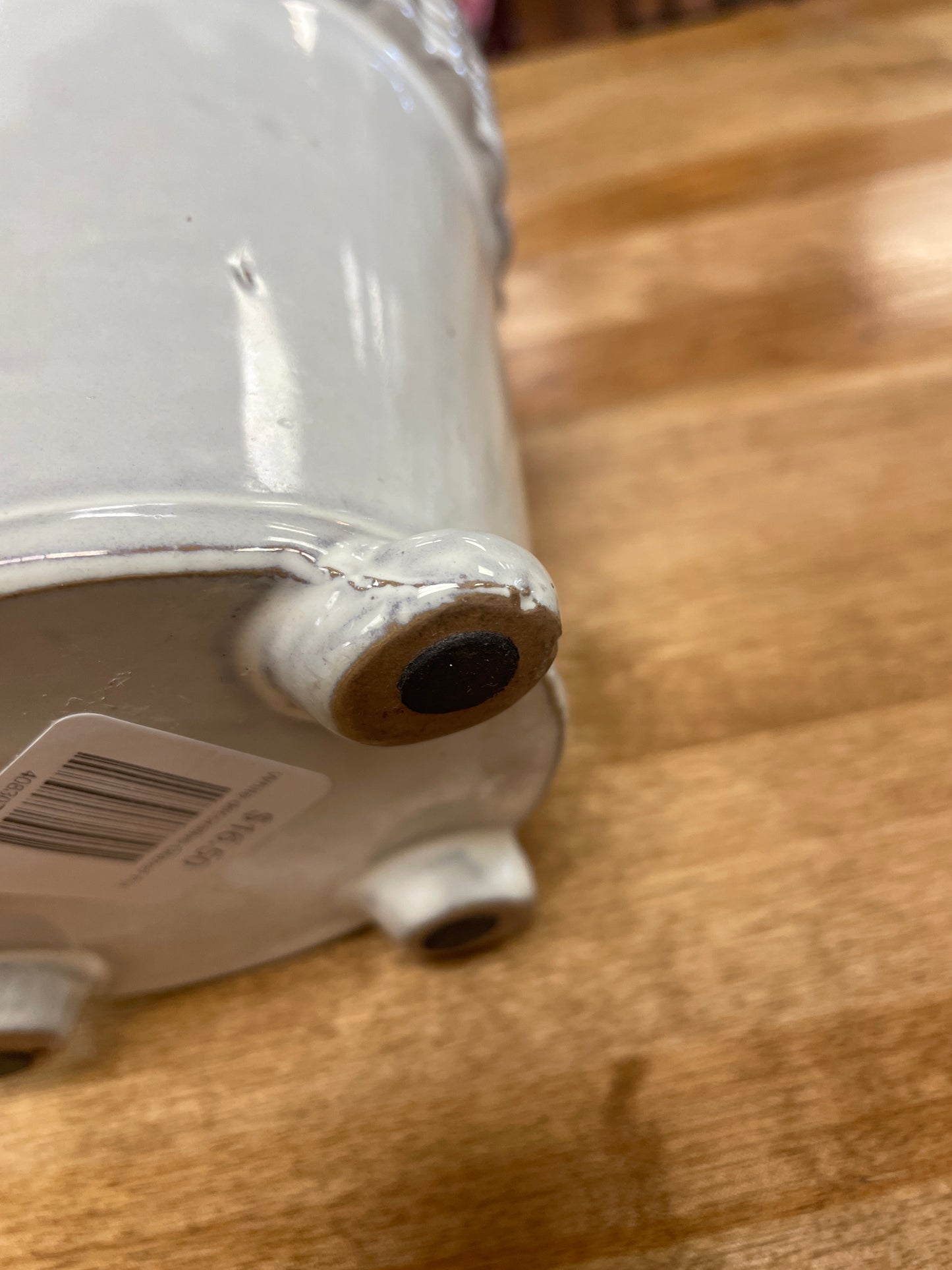White decorative Glazed Pot