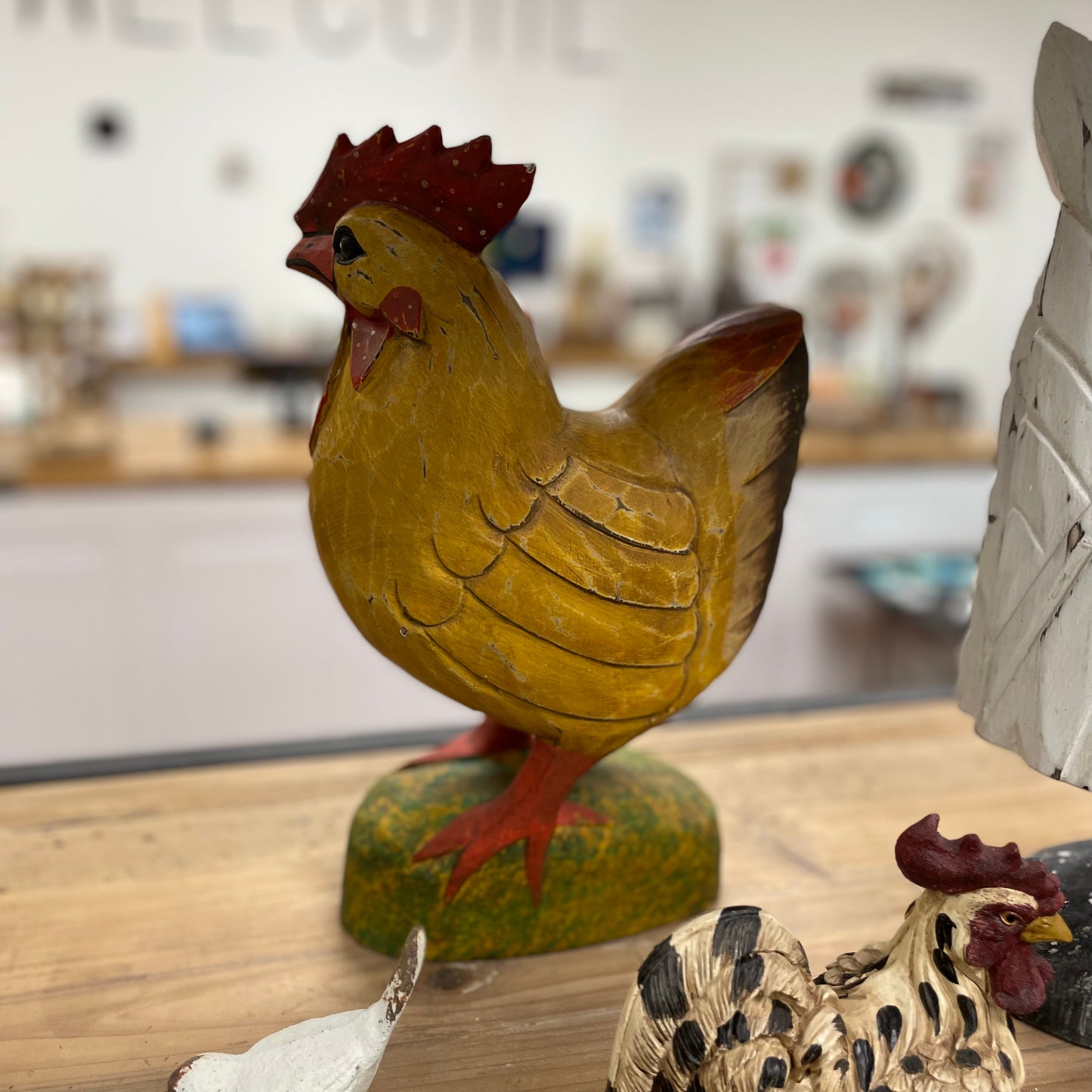 Wooden Hen - Yellow