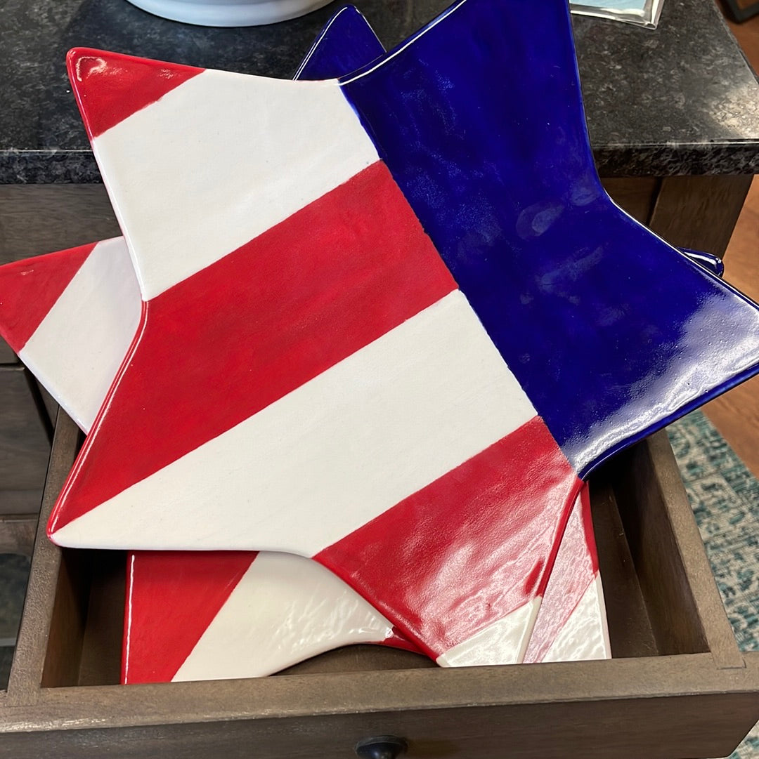 Ceramic American Flag Plates