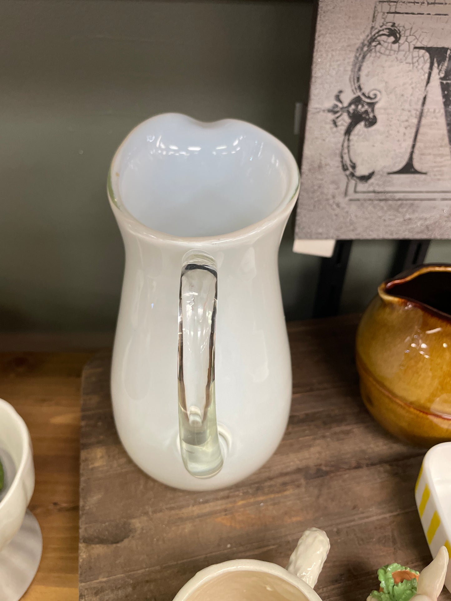 White Glass Pitcher