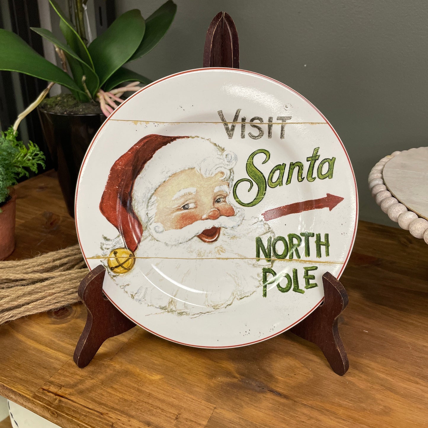 Signs of Christmas Plate - Visit santa