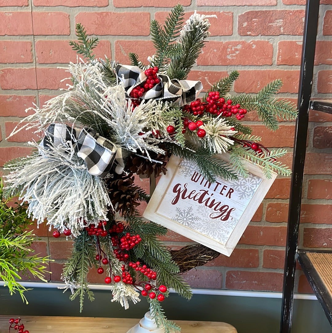 Winter Greetings Wreath -