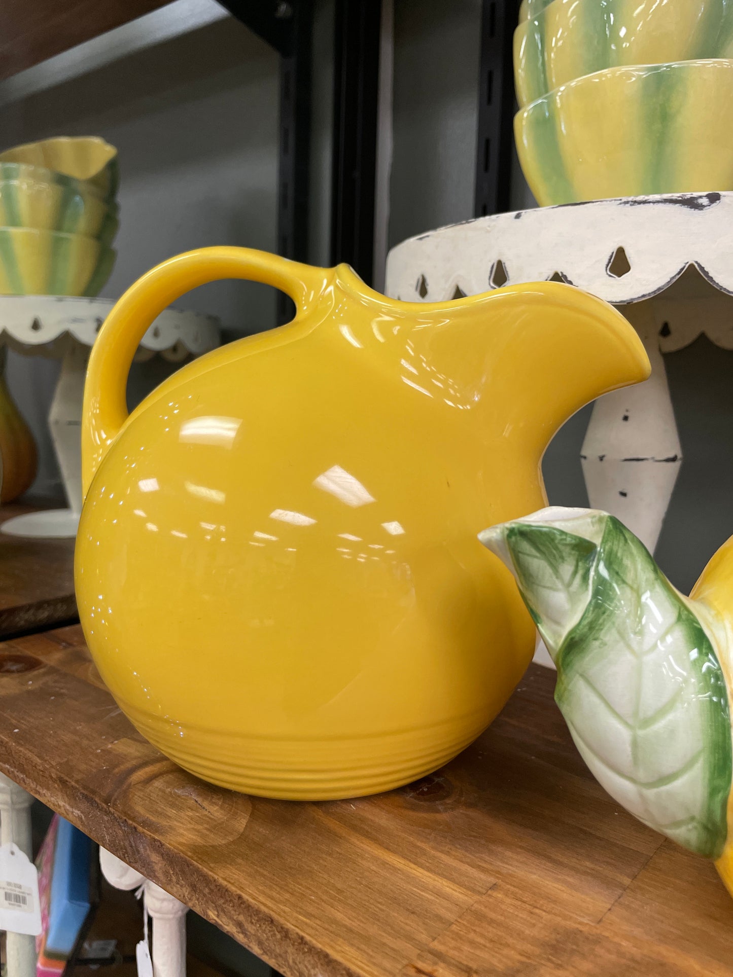 Vintage Yellow Ceramic Pitcher
