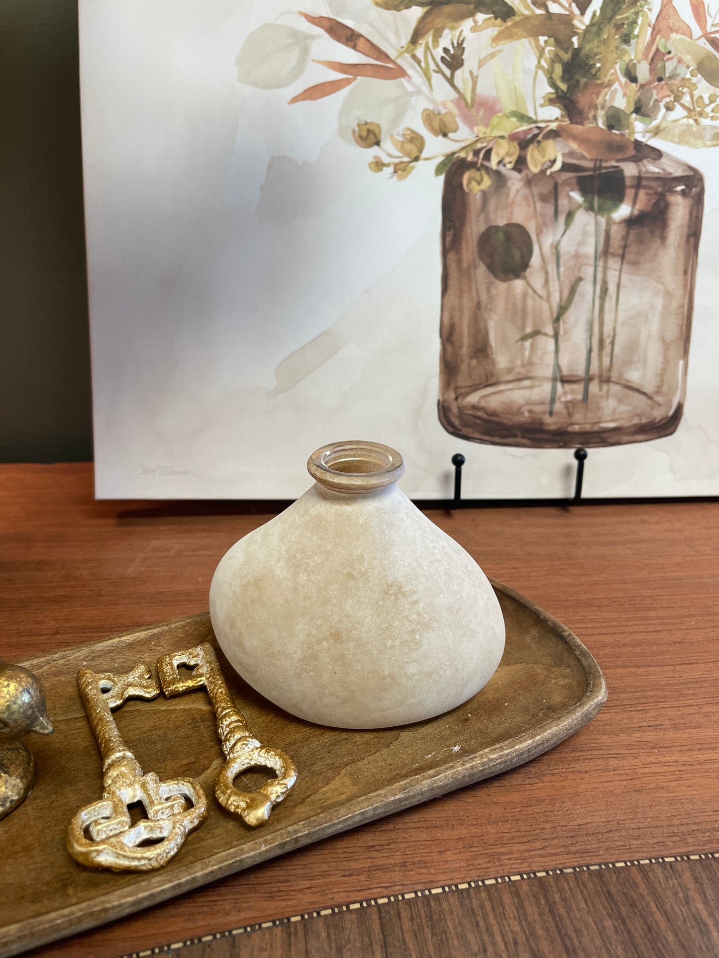 Frosted Glass Bud Vase