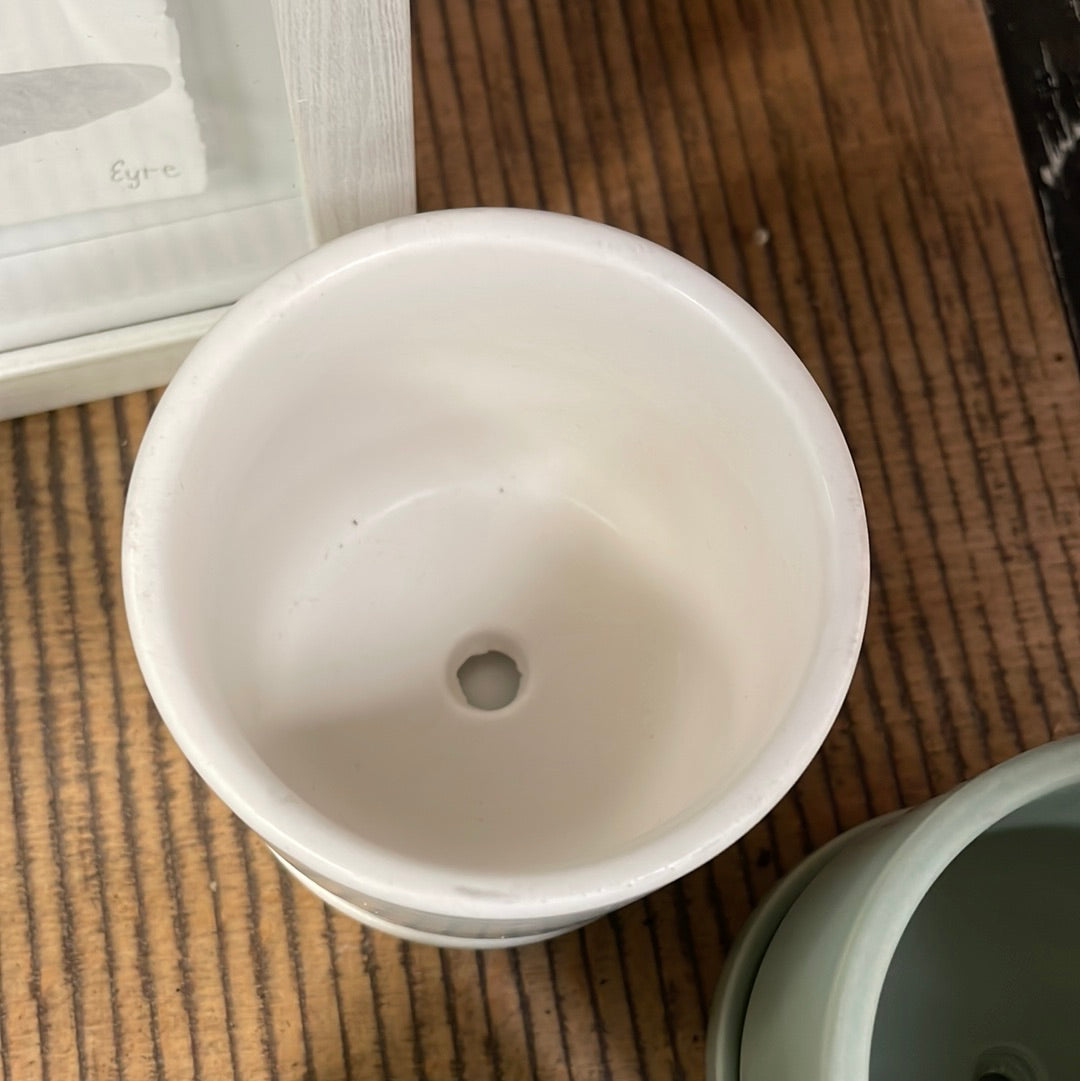 Small 3" Ceramic Pots - White