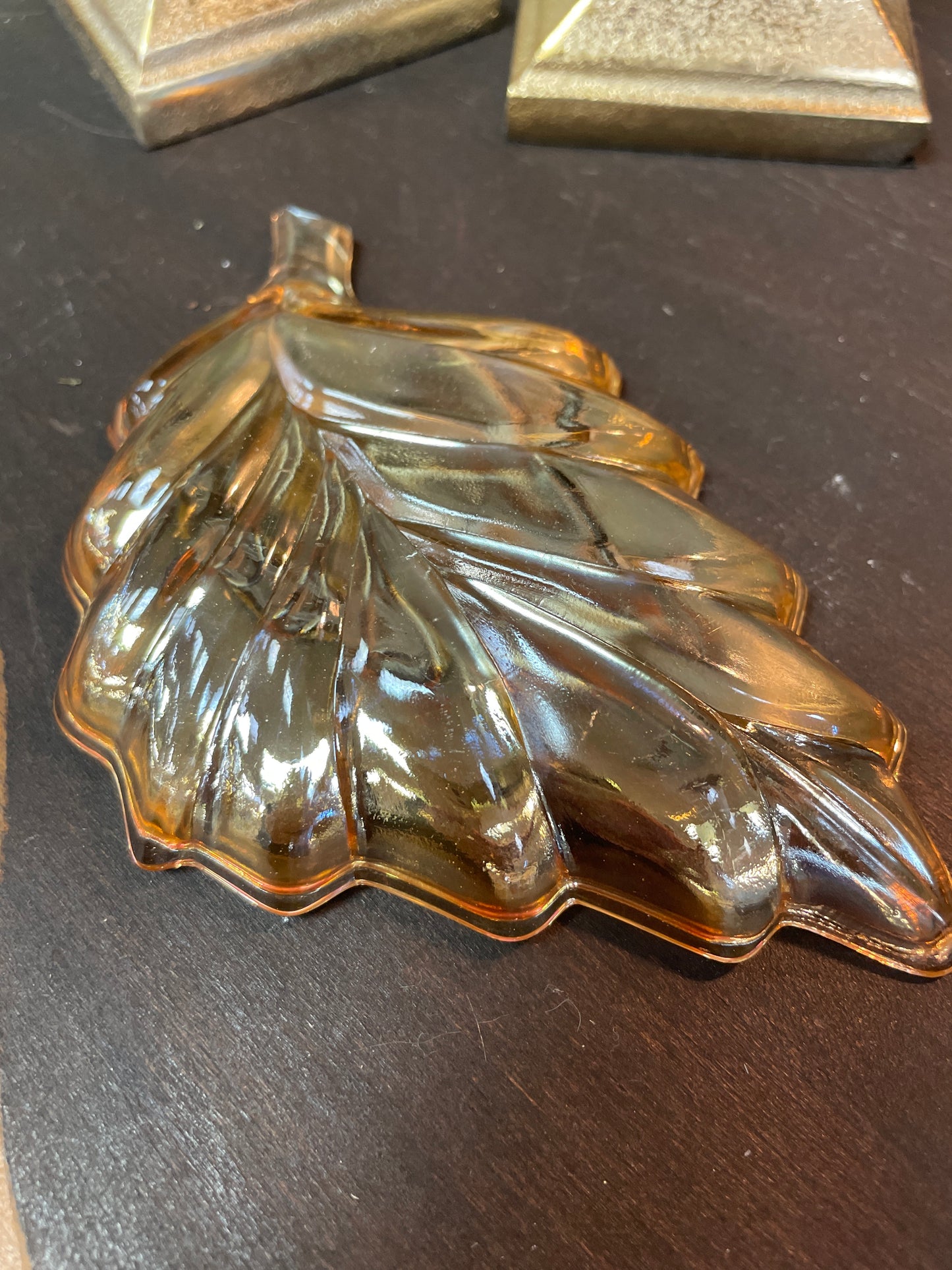 Carnival Leaf Glass Dish