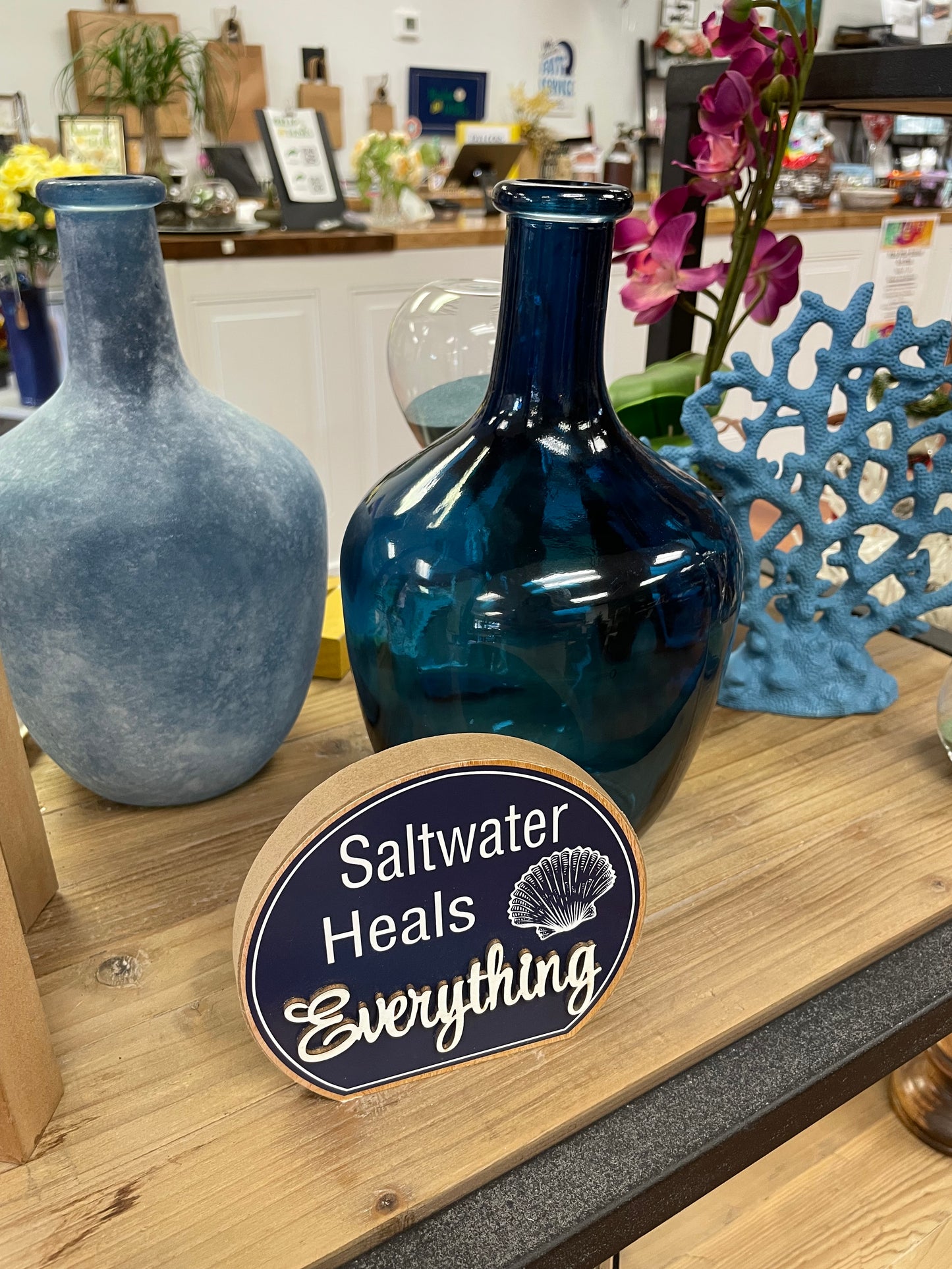 Blue Vase - frosted