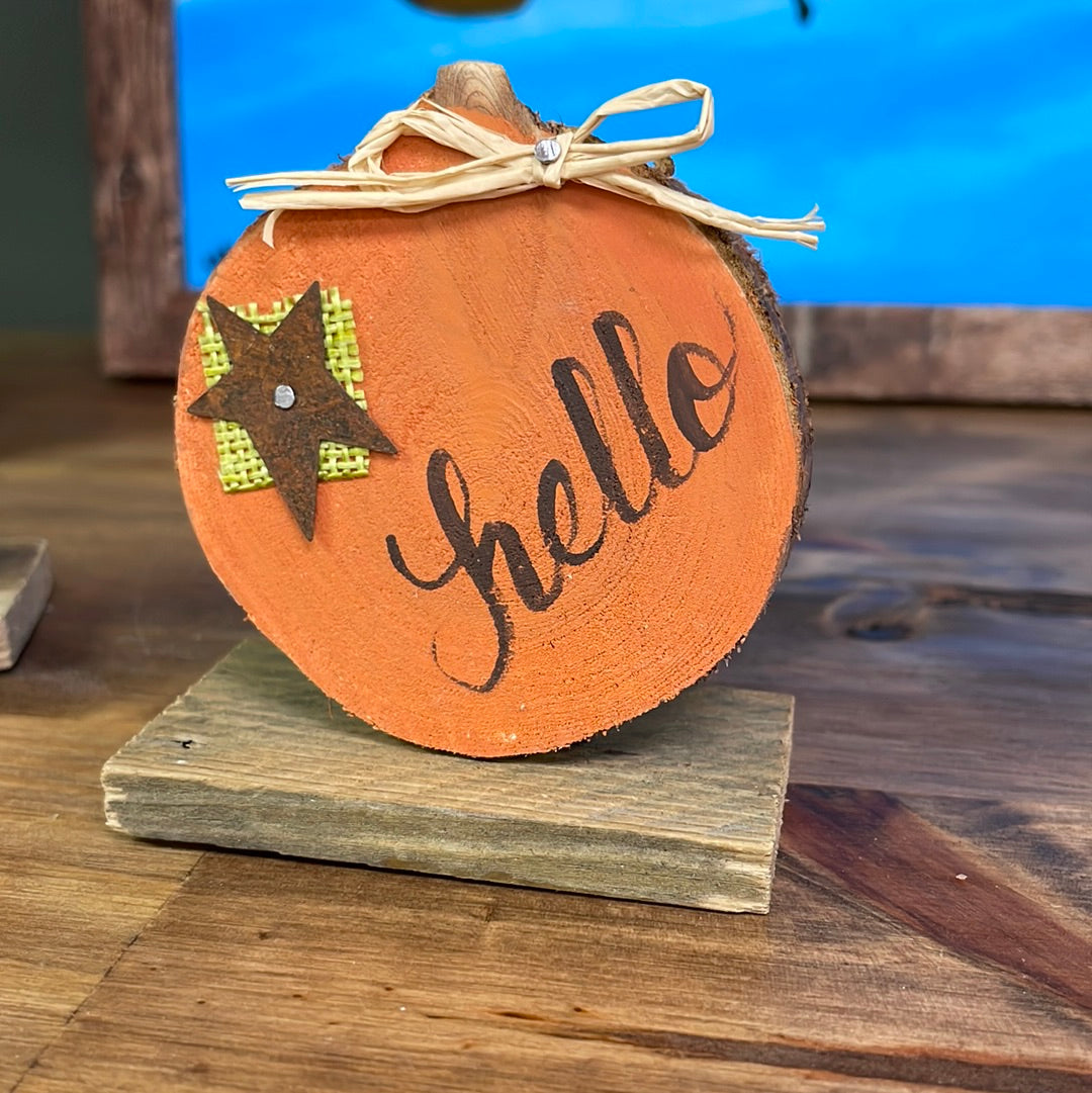 Wooden Pumpkin Slice -