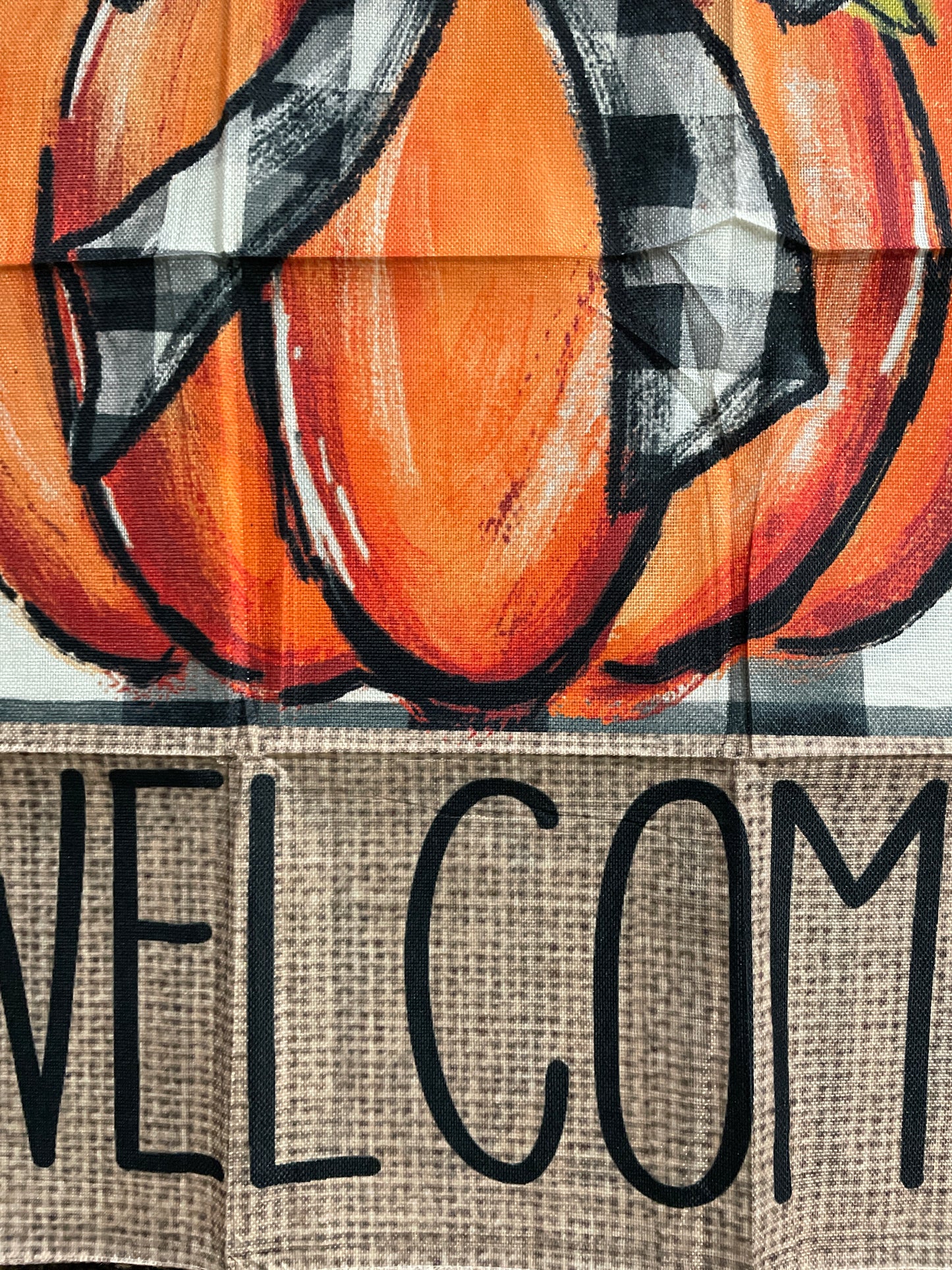 House Flag - B/W Welcome Pumpkin