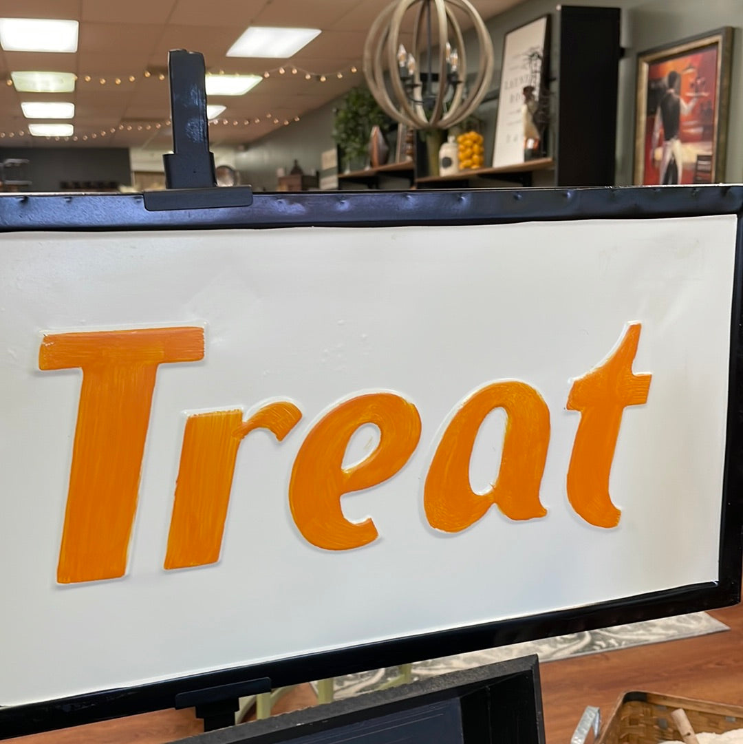 Trick or Treat LG Enamel Sign