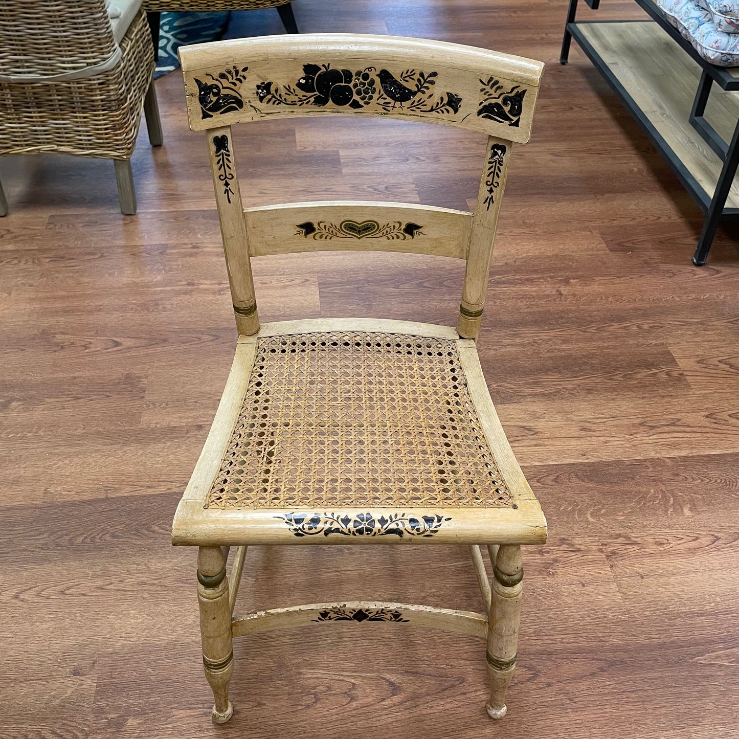 Set of 4 Wooden Bird/Cane Chairs
