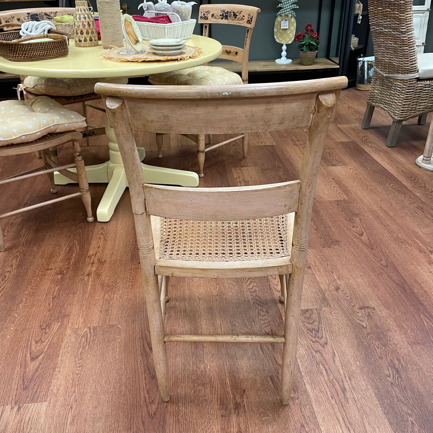 Set of 4 Wooden Bird/Cane Chairs