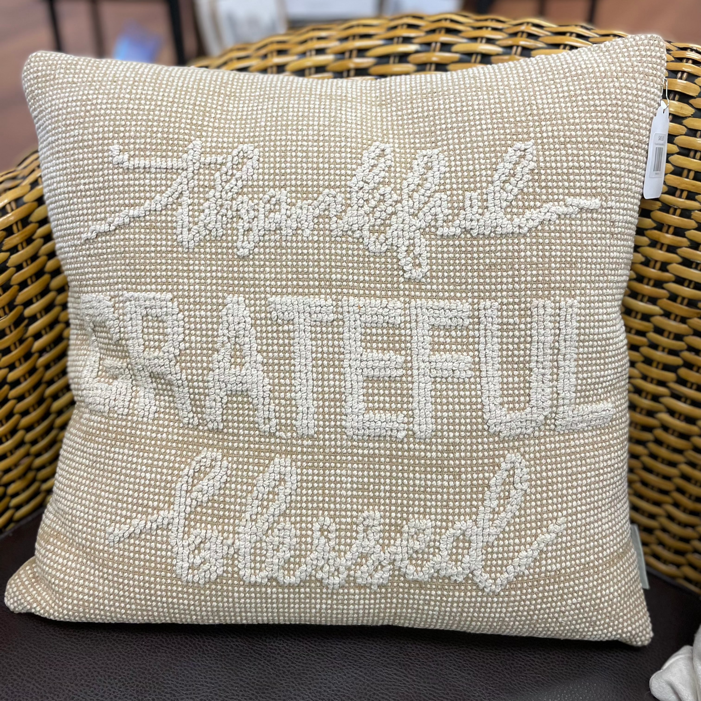 Thankful Grateful Blessed Knobby Pillow