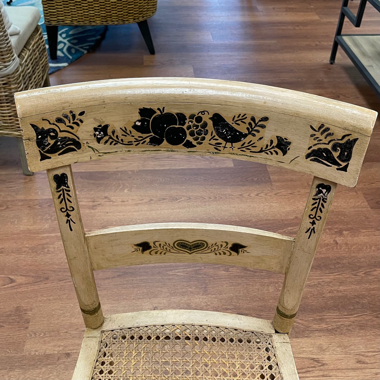 Set of 4 Wooden Bird/Cane Chairs