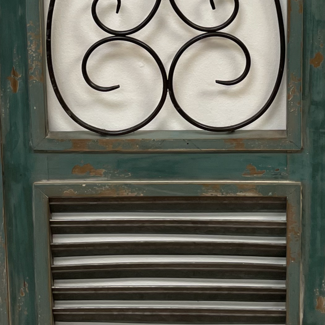 Antique Iron/Wood Door Panel